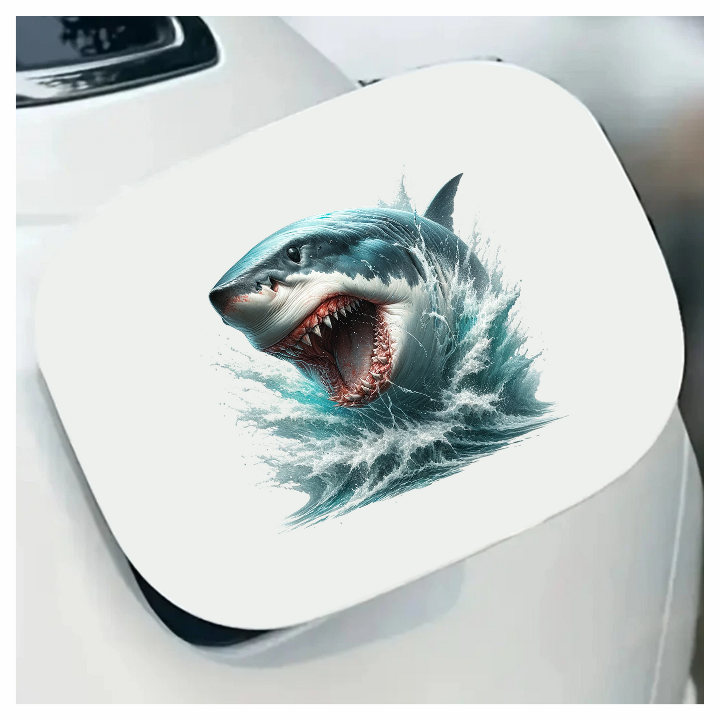 Shark Blue Water Teeth Splash Vinyl Sticker Decal