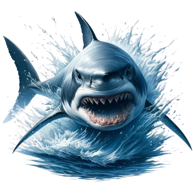 Shark Blue Water Splash Teeth Vinyl Sticker Decal