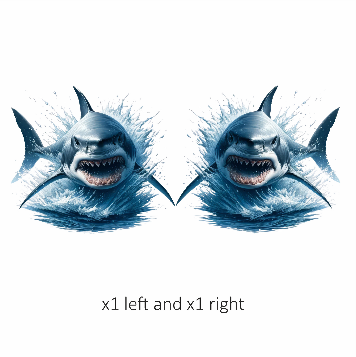 Shark Blue Water Splash Teeth Vinyl Sticker Decal