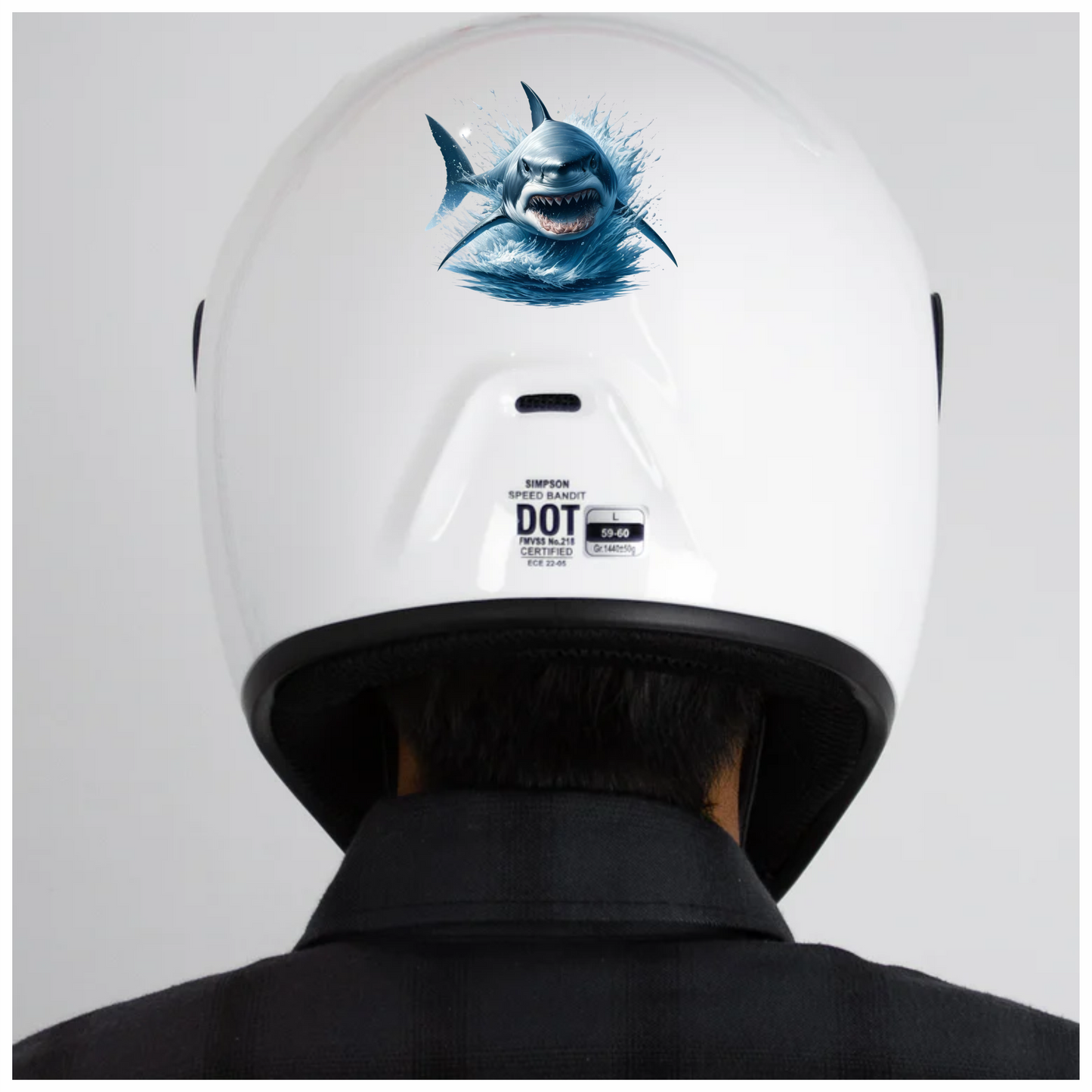 Shark Blue Water Splash Teeth Vinyl Sticker Decal