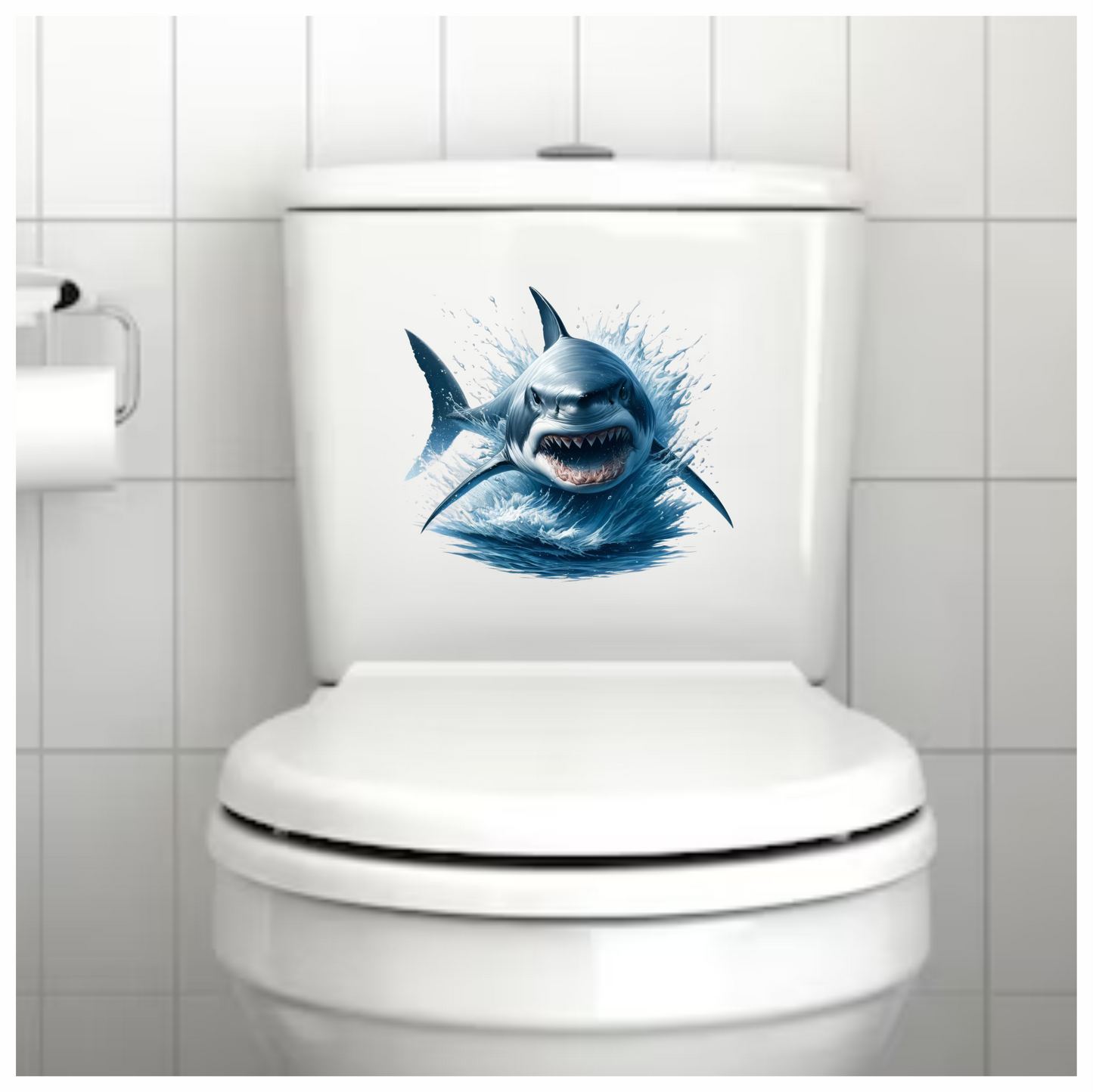 Shark Blue Water Splash Teeth Vinyl Sticker Decal
