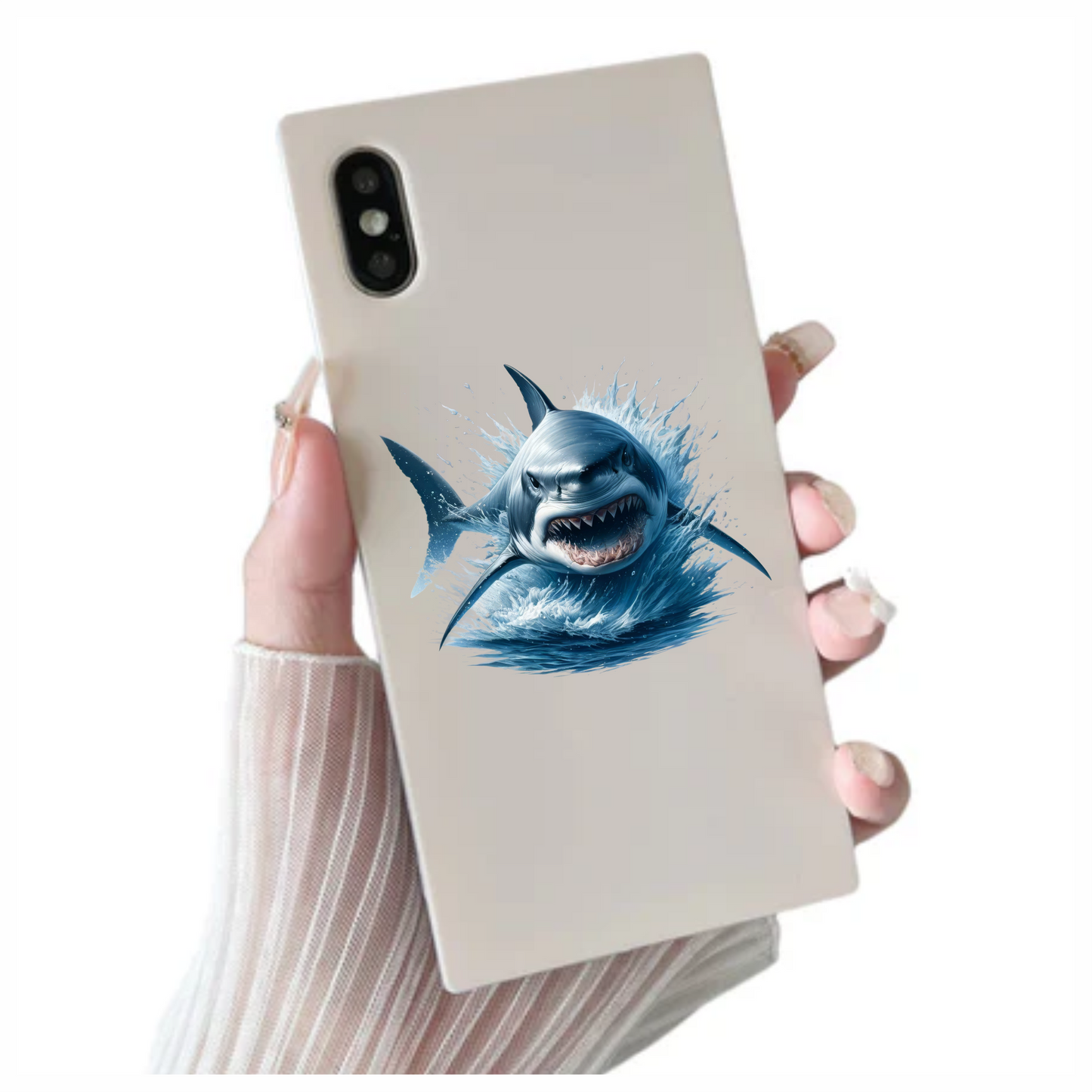 Shark Blue Water Splash Teeth Vinyl Sticker Decal