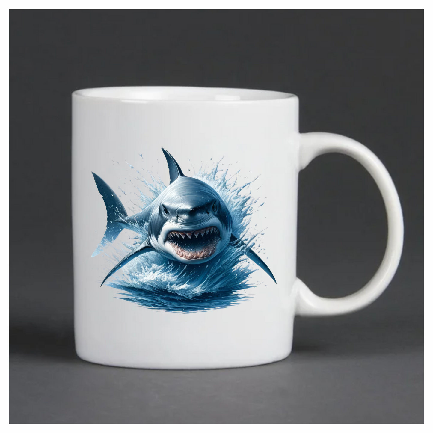 Shark Blue Water Splash Teeth Vinyl Sticker Decal