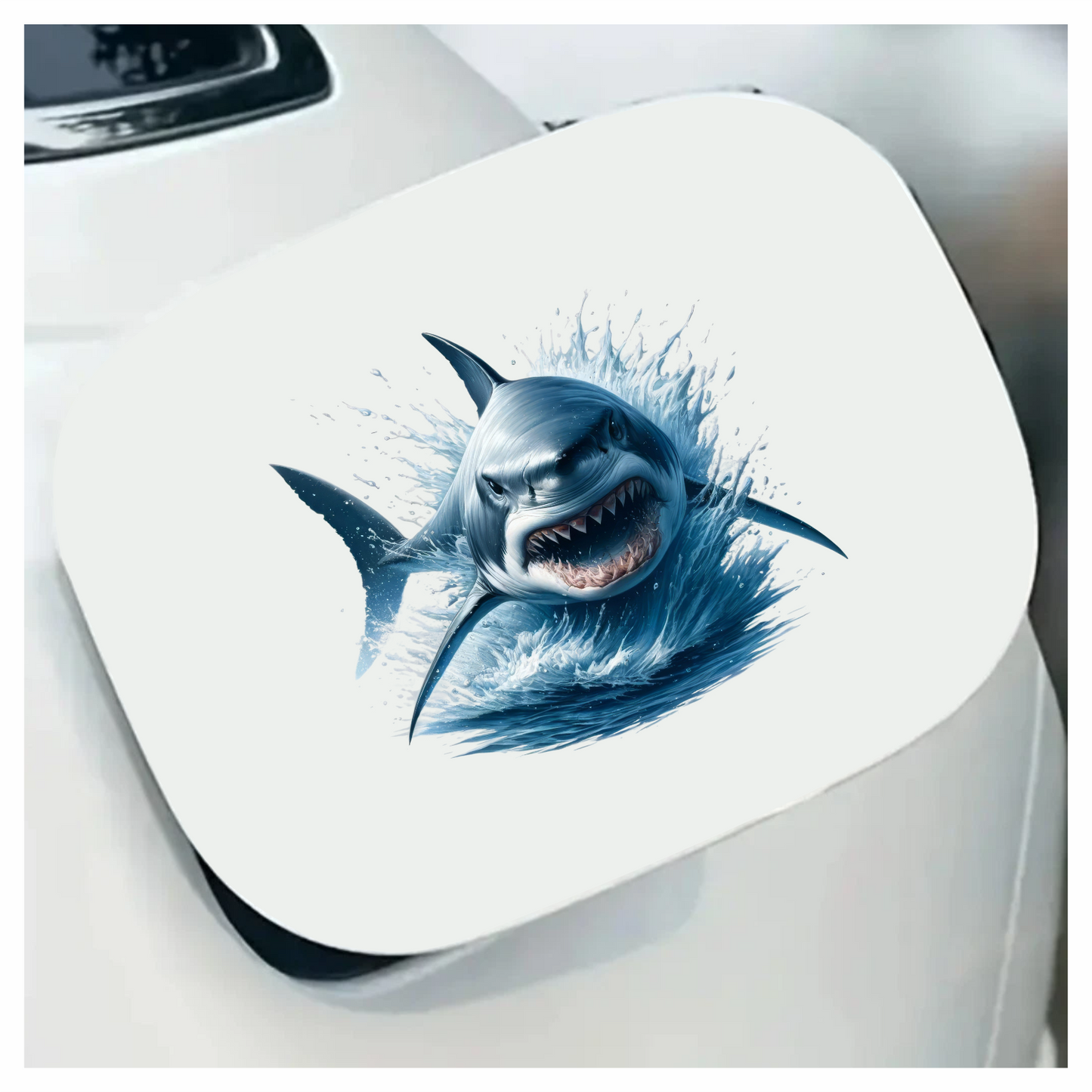 Shark Blue Water Splash Teeth Vinyl Sticker Decal