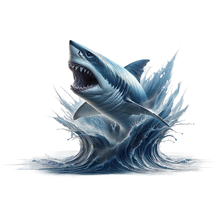Shark Blue Water Splash Jumping Vinyl Sticker Decal