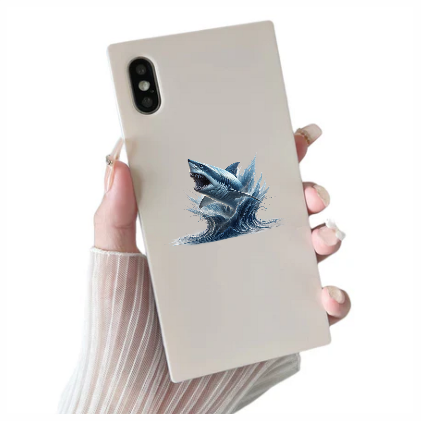 Shark Blue Water Splash Jumping Vinyl Sticker Decal