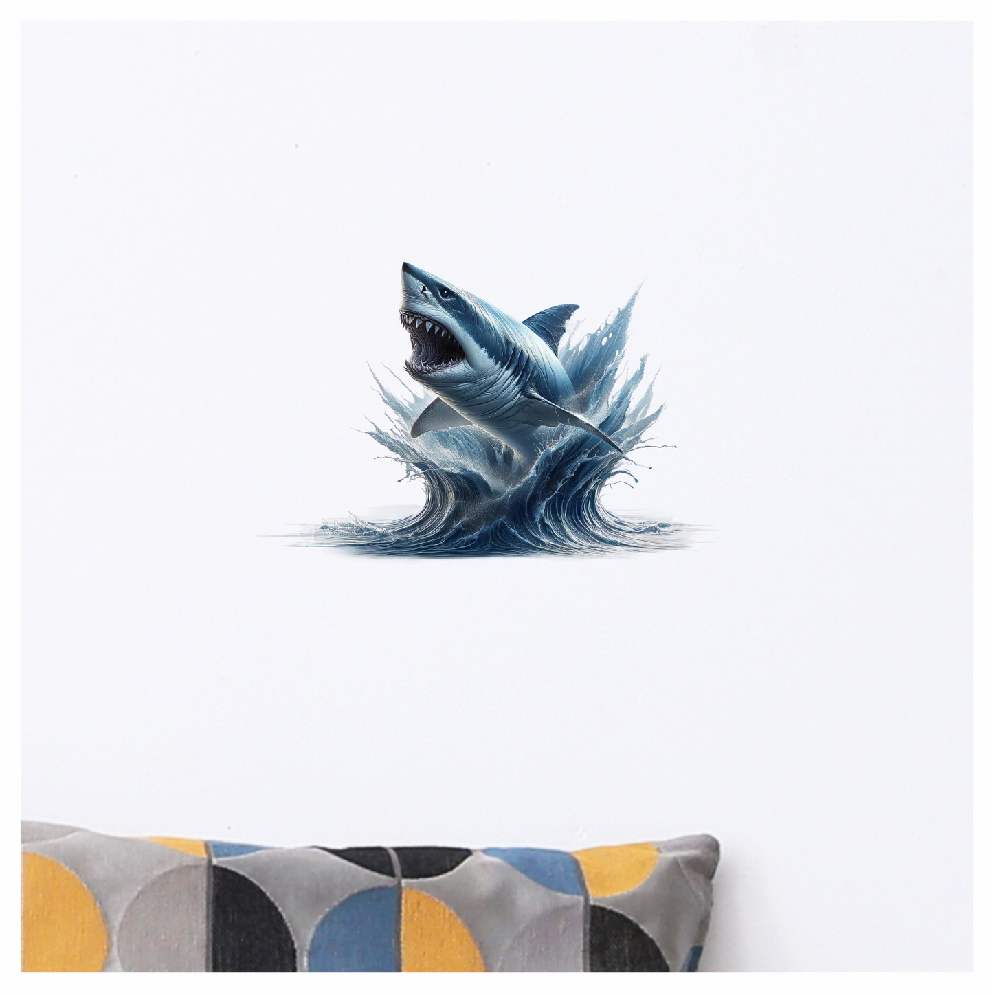 Shark Blue Water Splash Jumping Vinyl Sticker Decal