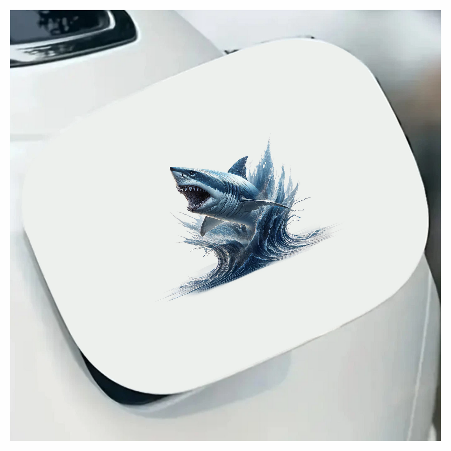 Shark Blue Water Splash Jumping Vinyl Sticker Decal