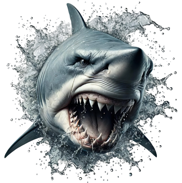 Shark Grey Water Splash Attack Vinyl Sticker Decal