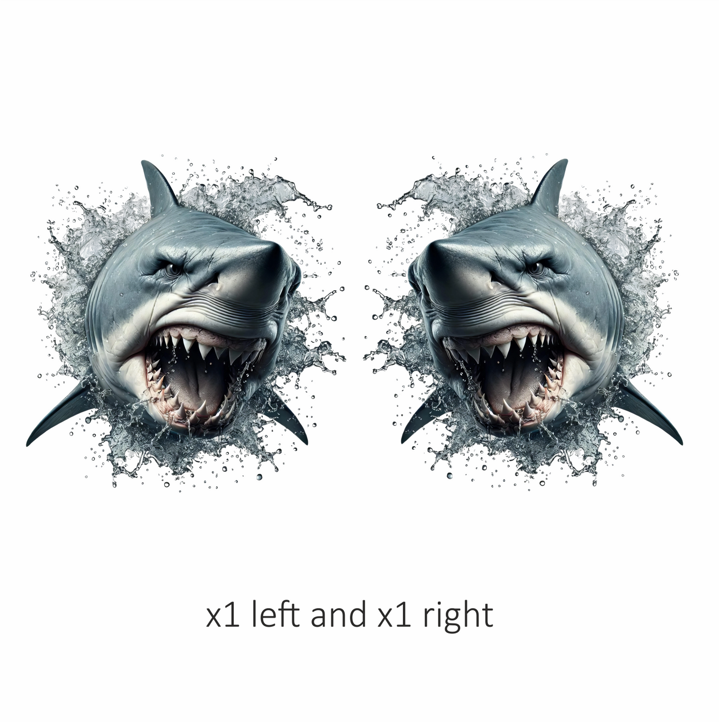 Shark Grey Water Splash Attack Vinyl Sticker Decal