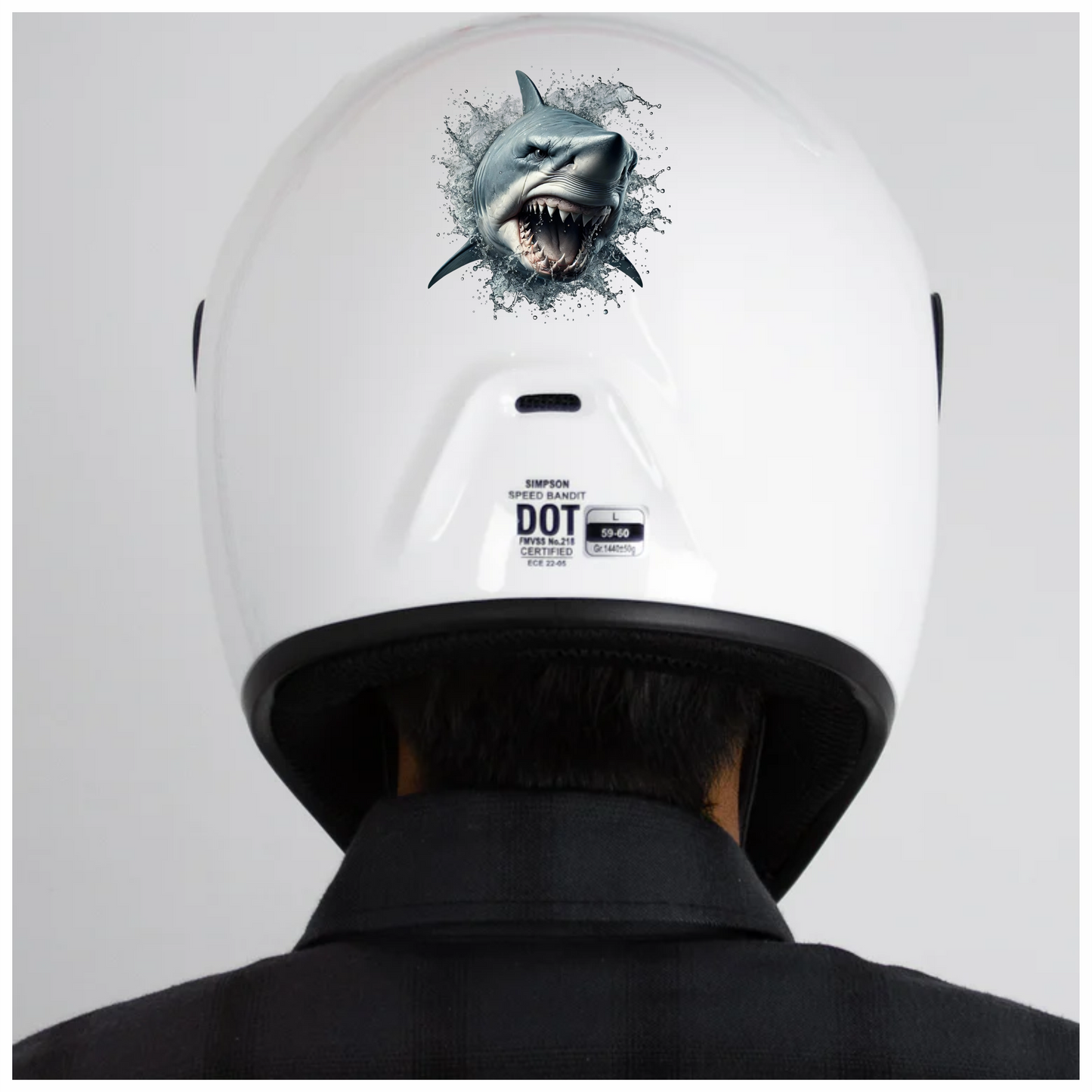 Shark Grey Water Splash Attack Vinyl Sticker Decal