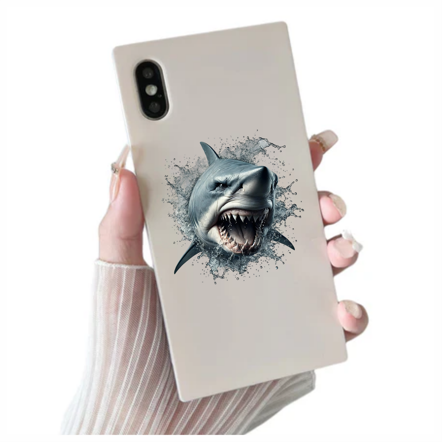 Shark Grey Water Splash Attack Vinyl Sticker Decal
