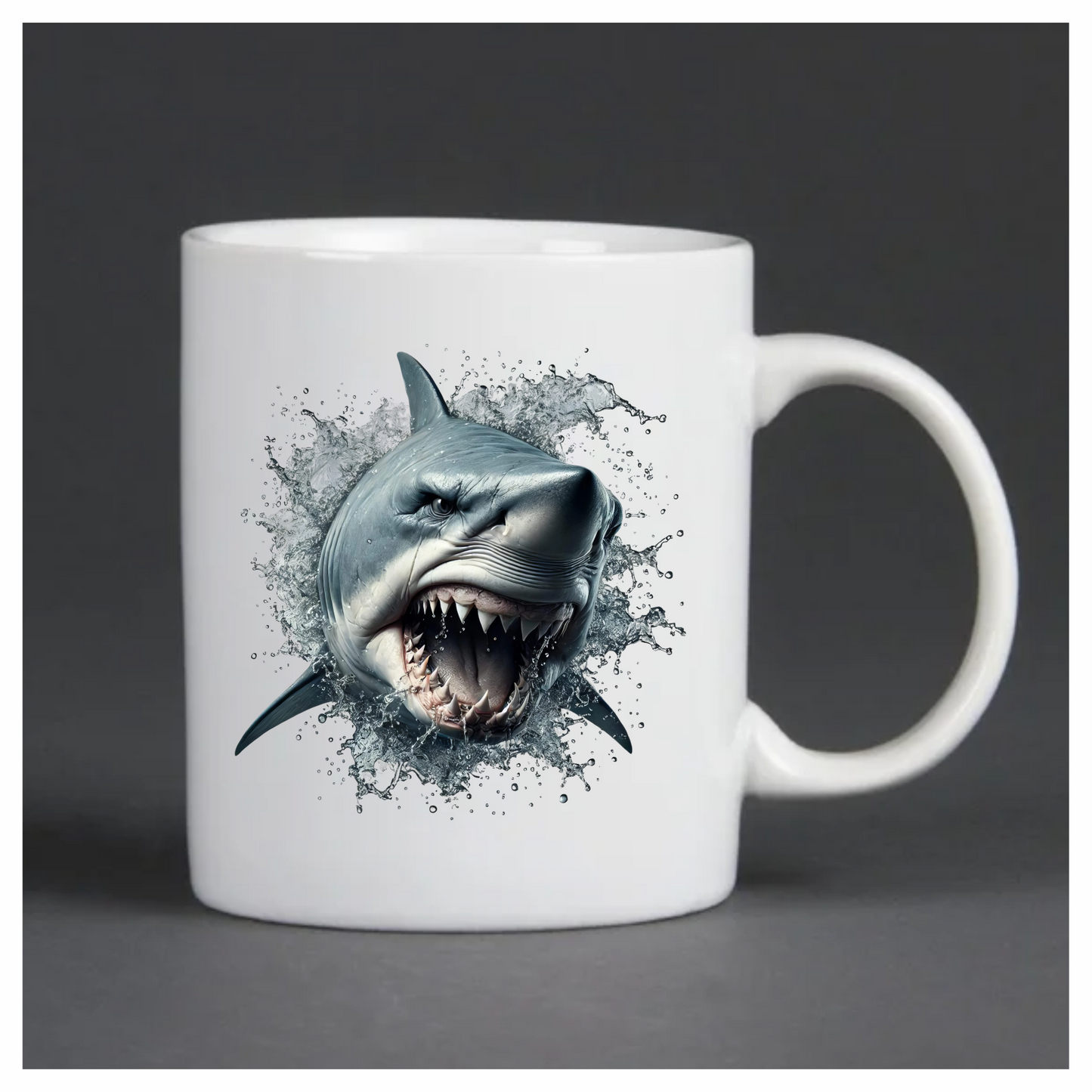 Shark Grey Water Splash Attack Vinyl Sticker Decal