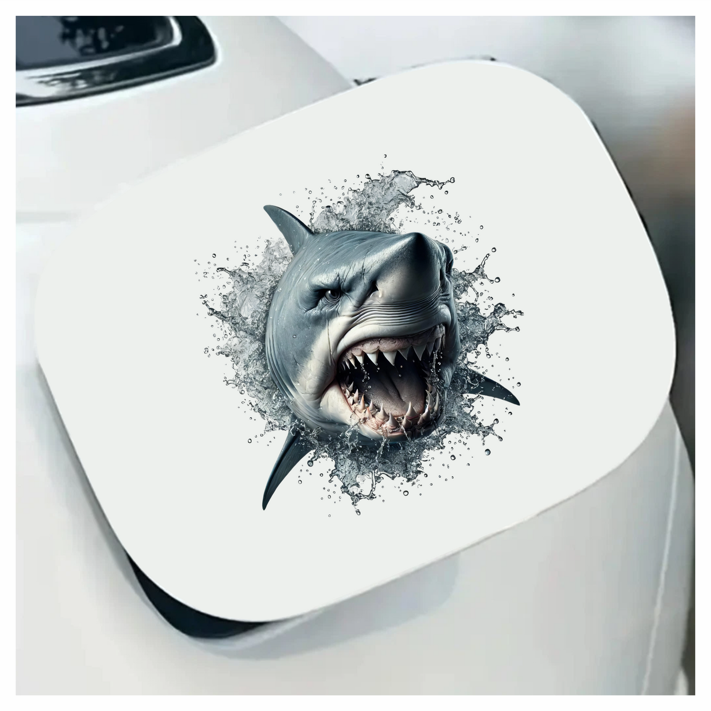 Shark Grey Water Splash Attack Vinyl Sticker Decal