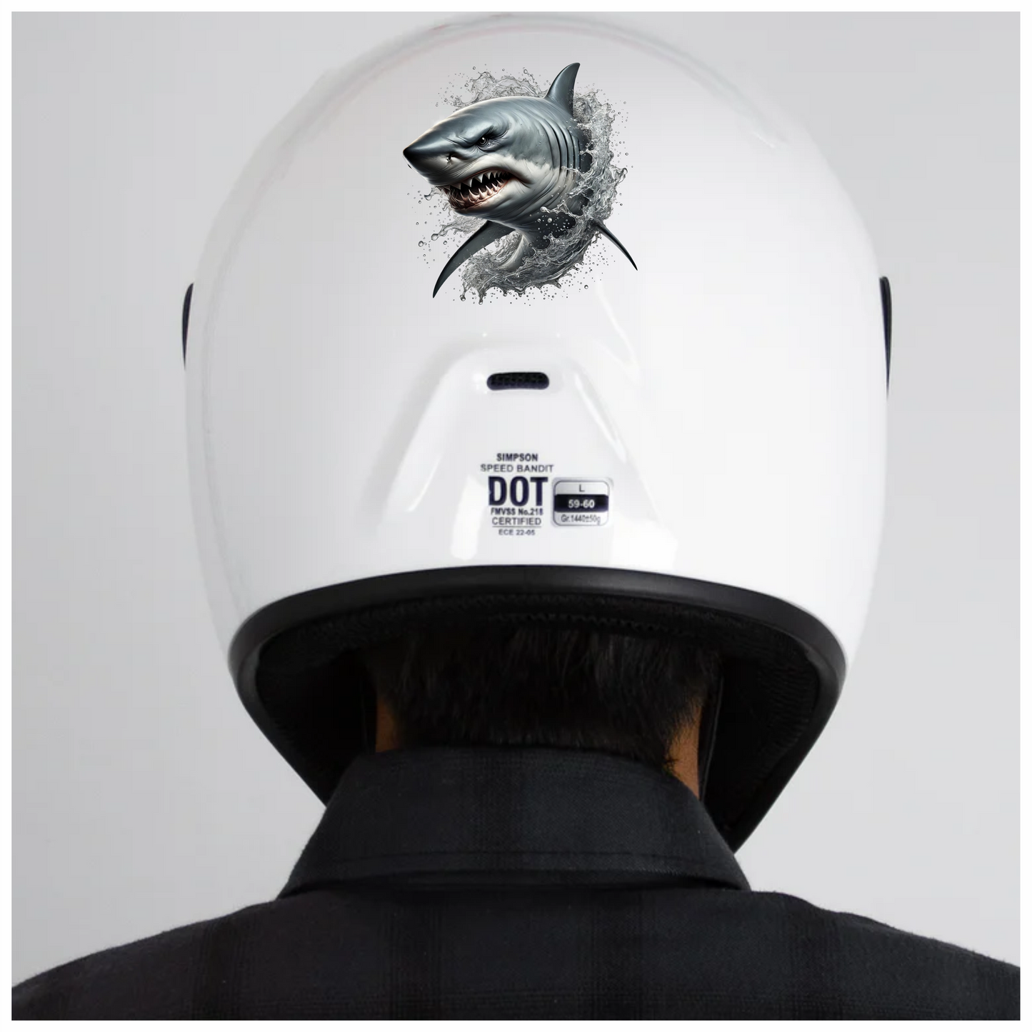 Shark Gray Water Splash Teeth Vinyl Sticker Decal