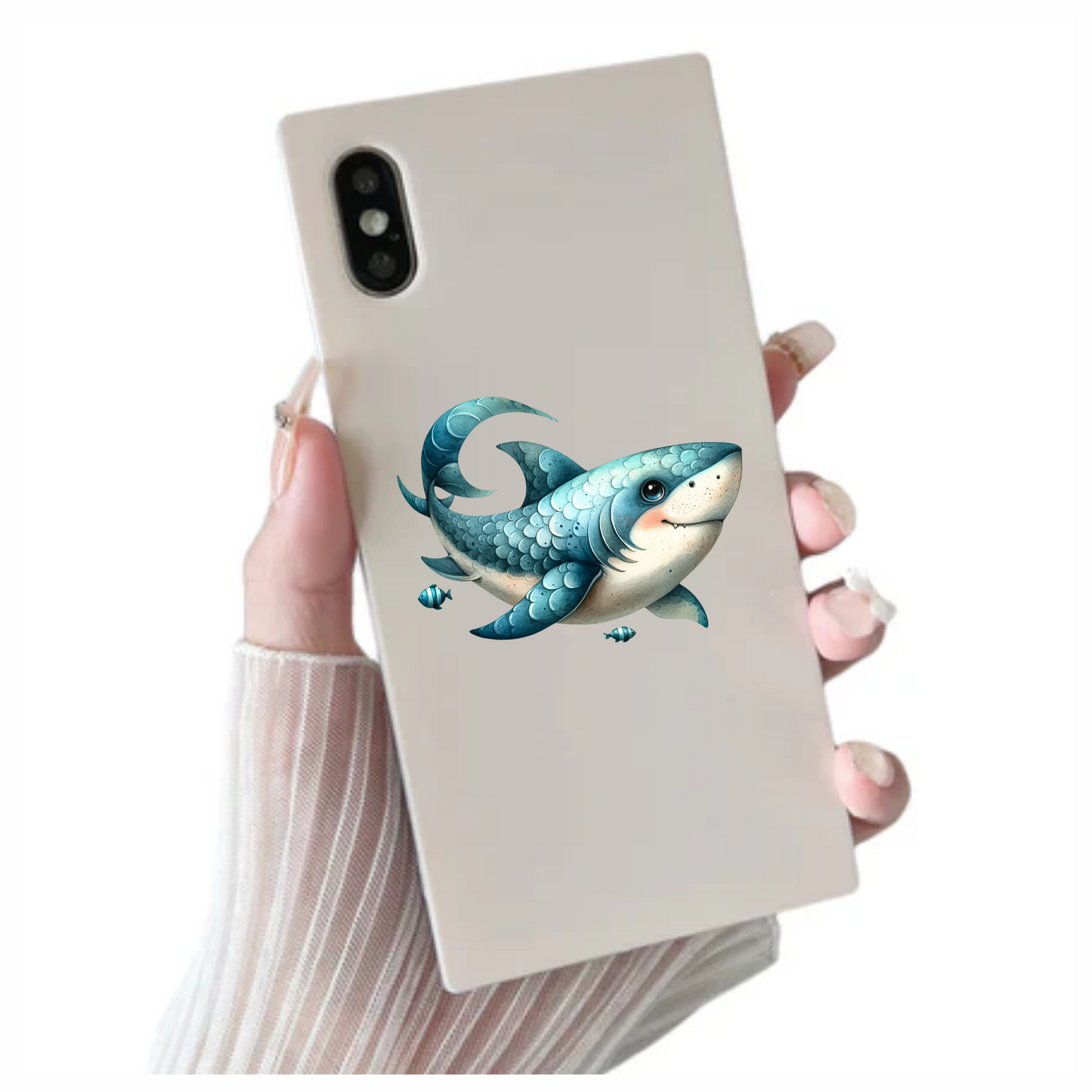 Shark Blue Fish Cartoon Ocean Vinyl Sticker Decal