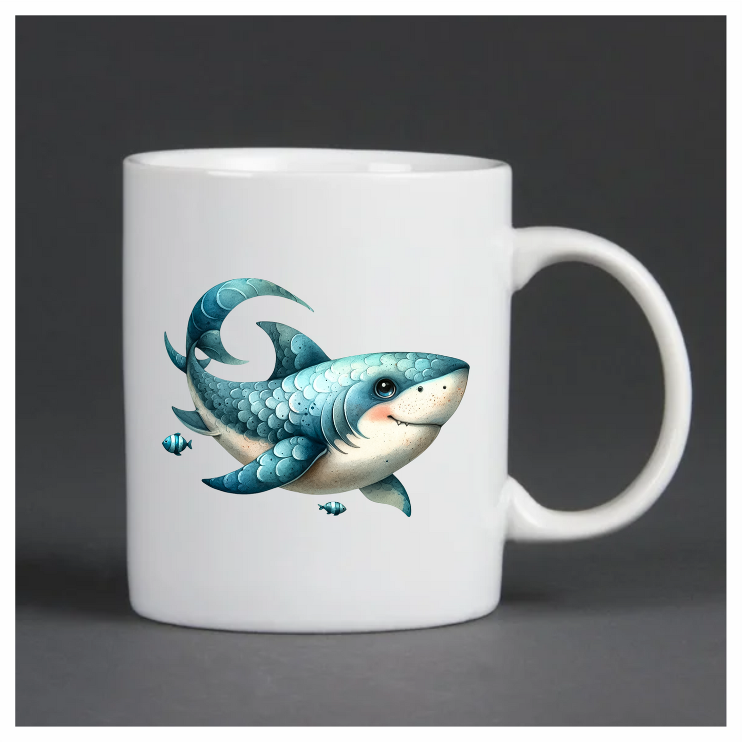 Shark Blue Fish Cartoon Ocean Vinyl Sticker Decal