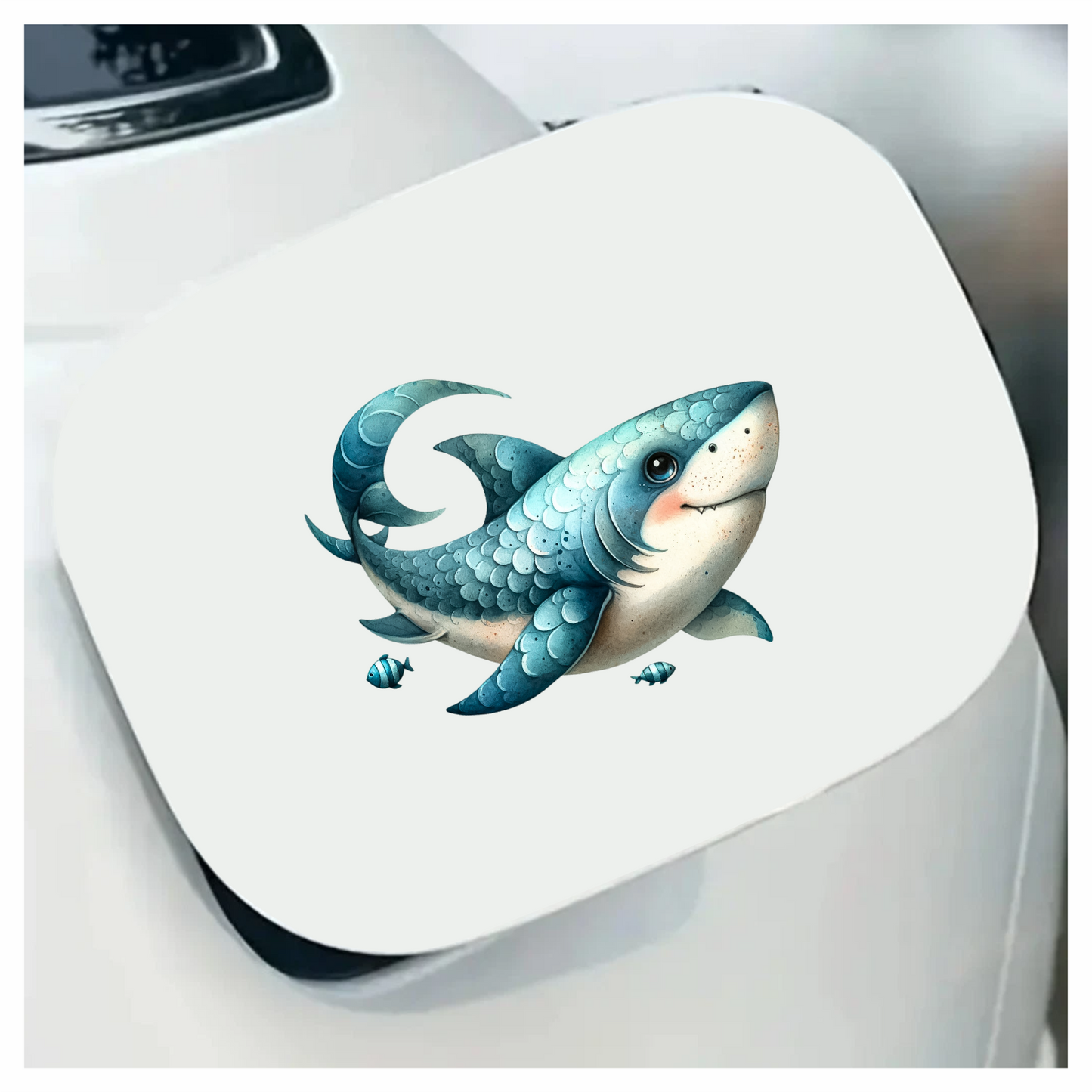Shark Blue Fish Cartoon Ocean Vinyl Sticker Decal
