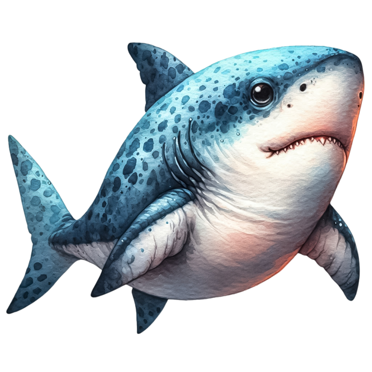 Blue Shark Cartoon Vinyl Sticker Decal