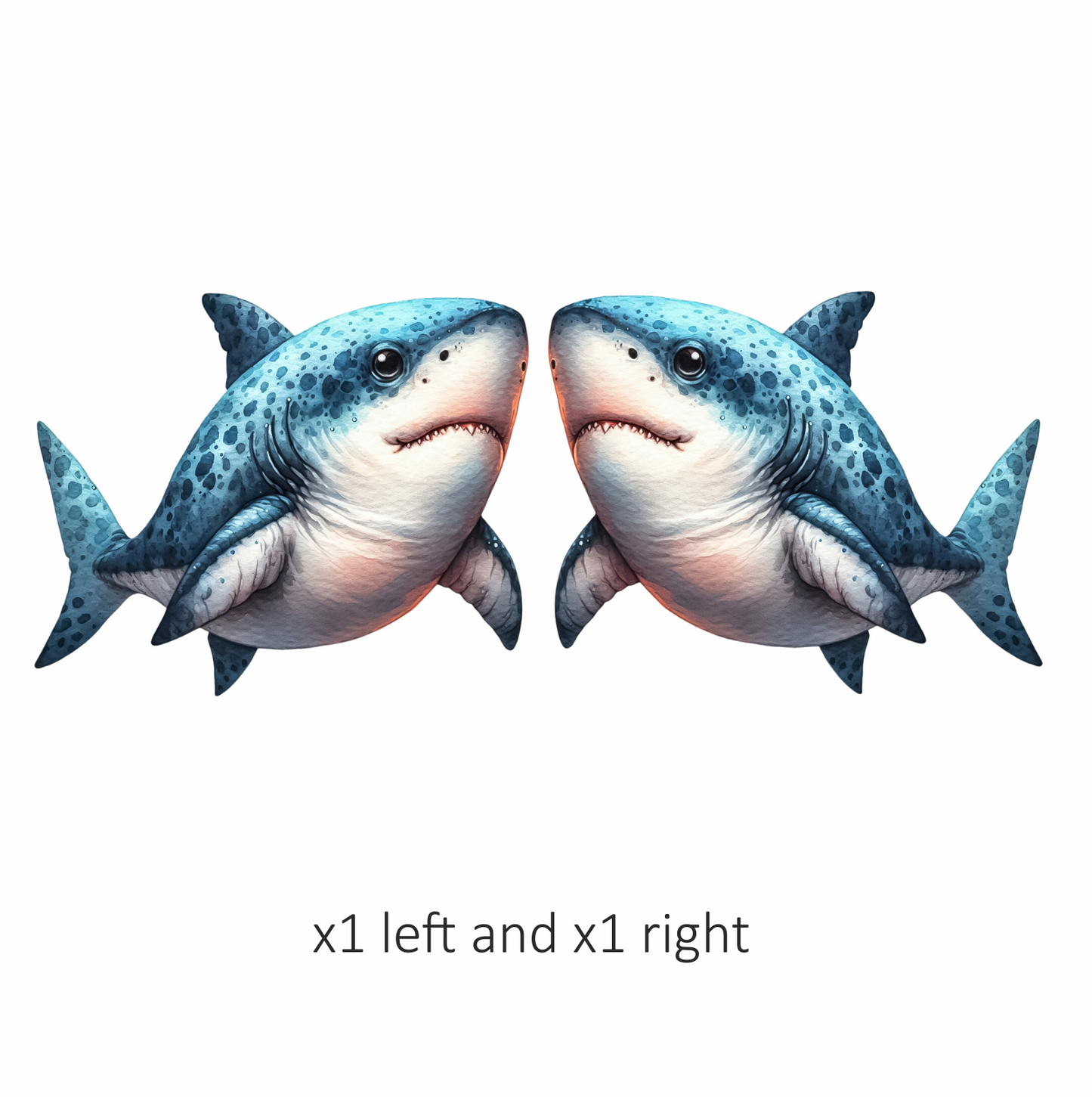 Blue Shark Cartoon Vinyl Sticker Decal