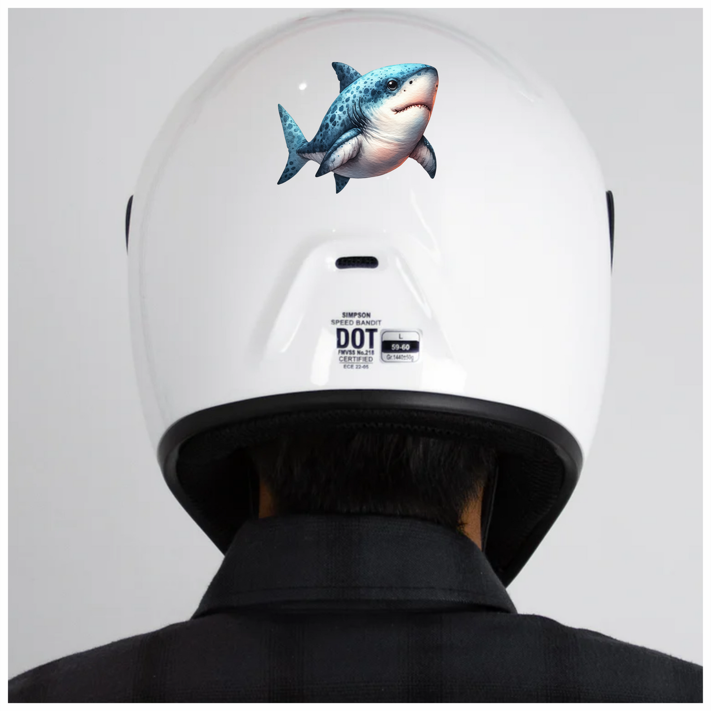Blue Shark Cartoon Vinyl Sticker Decal