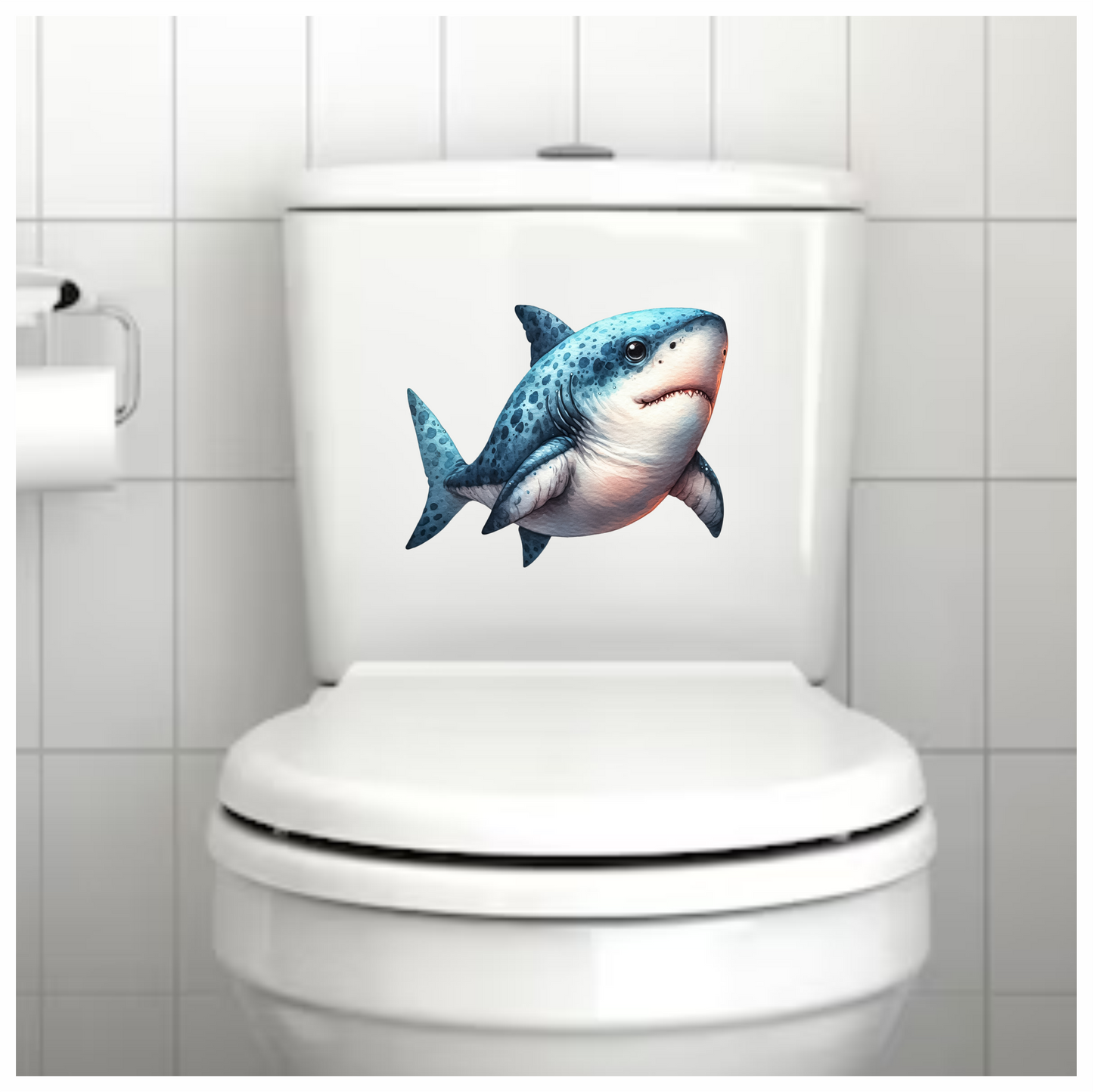 Blue Shark Cartoon Vinyl Sticker Decal