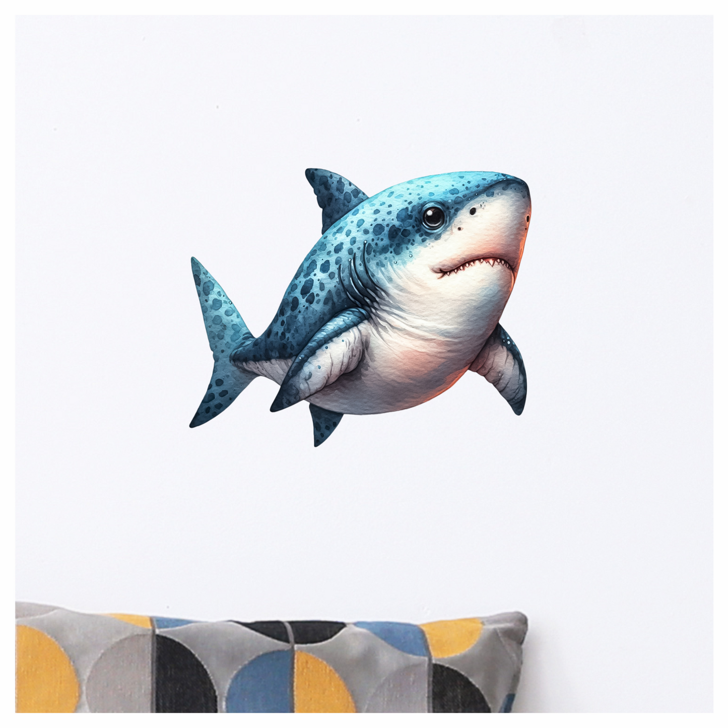 Blue Shark Cartoon Vinyl Sticker Decal