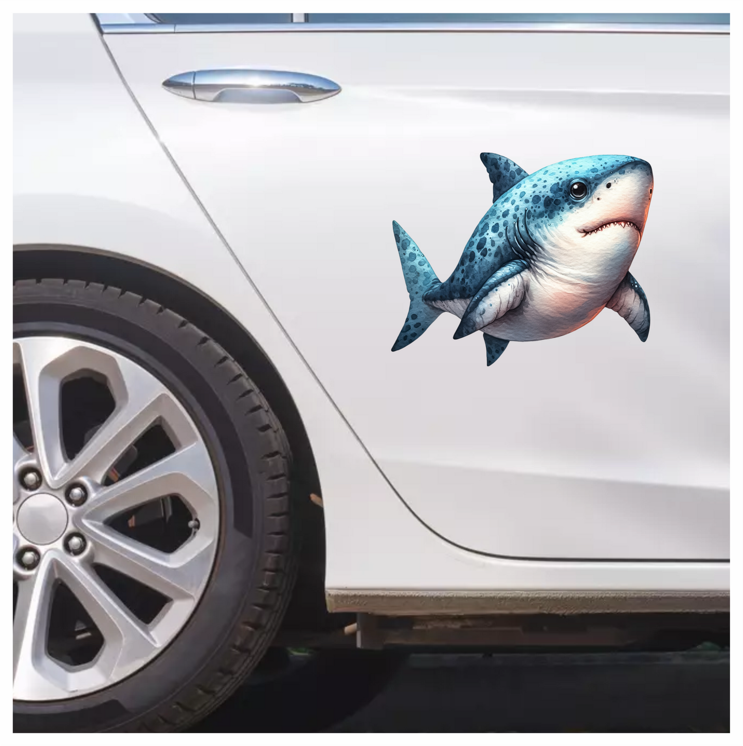 Blue Shark Cartoon Vinyl Sticker Decal