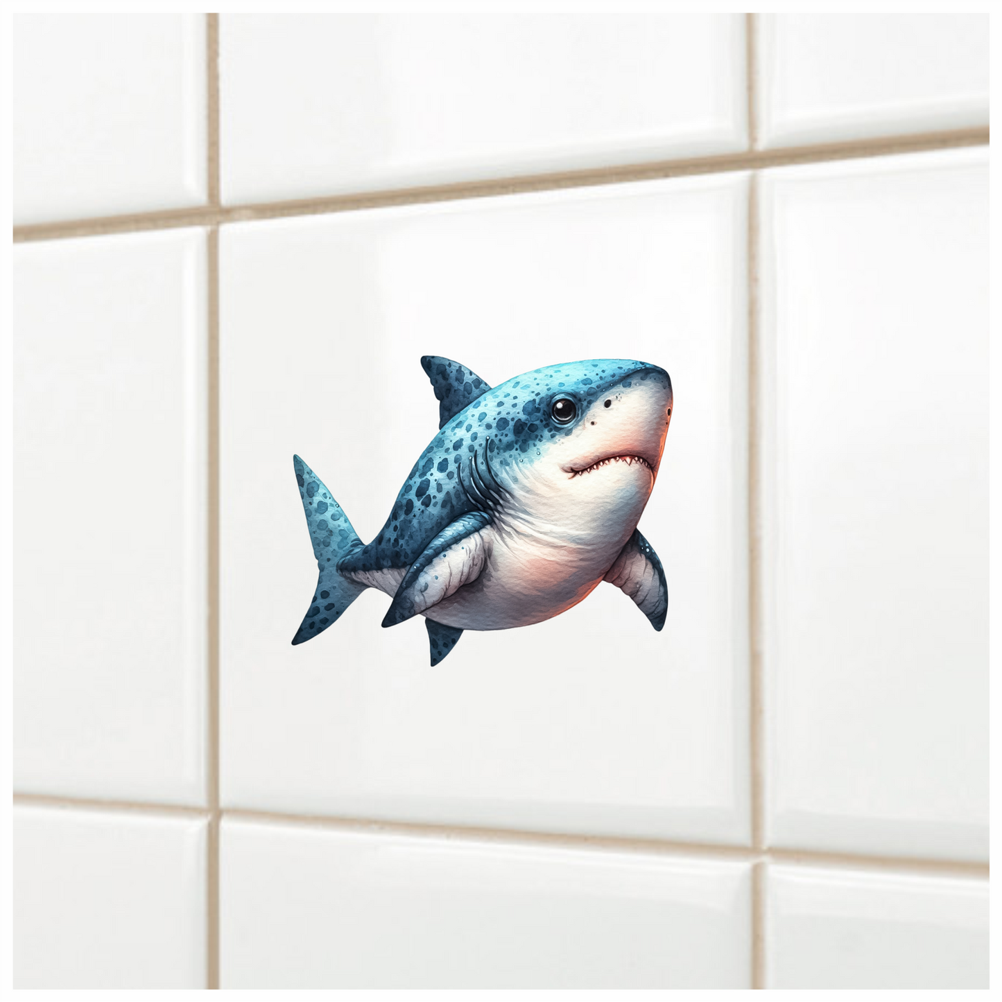 Blue Shark Cartoon Vinyl Sticker Decal