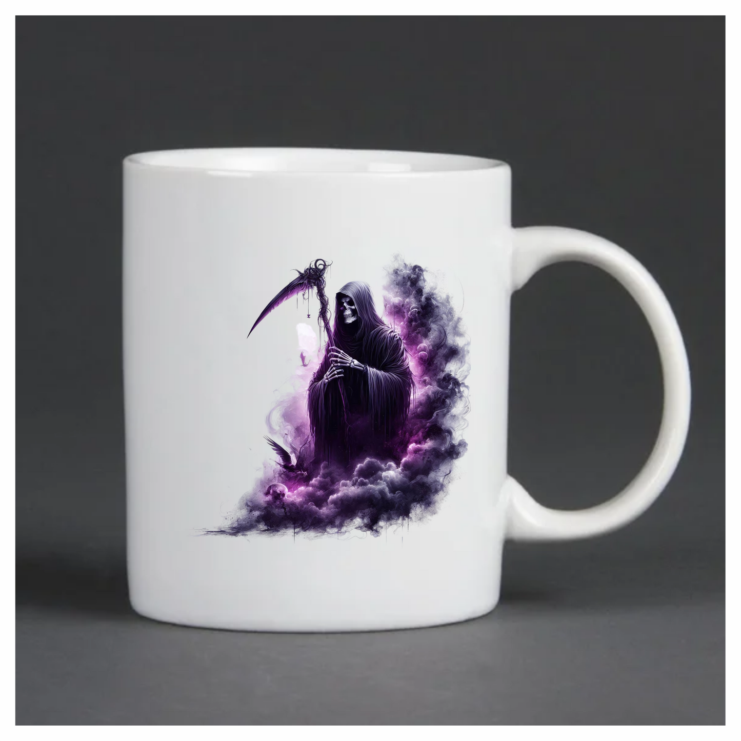 Grim Reaper Purple Smoke Bird Skull Vinyl Sticker Decal