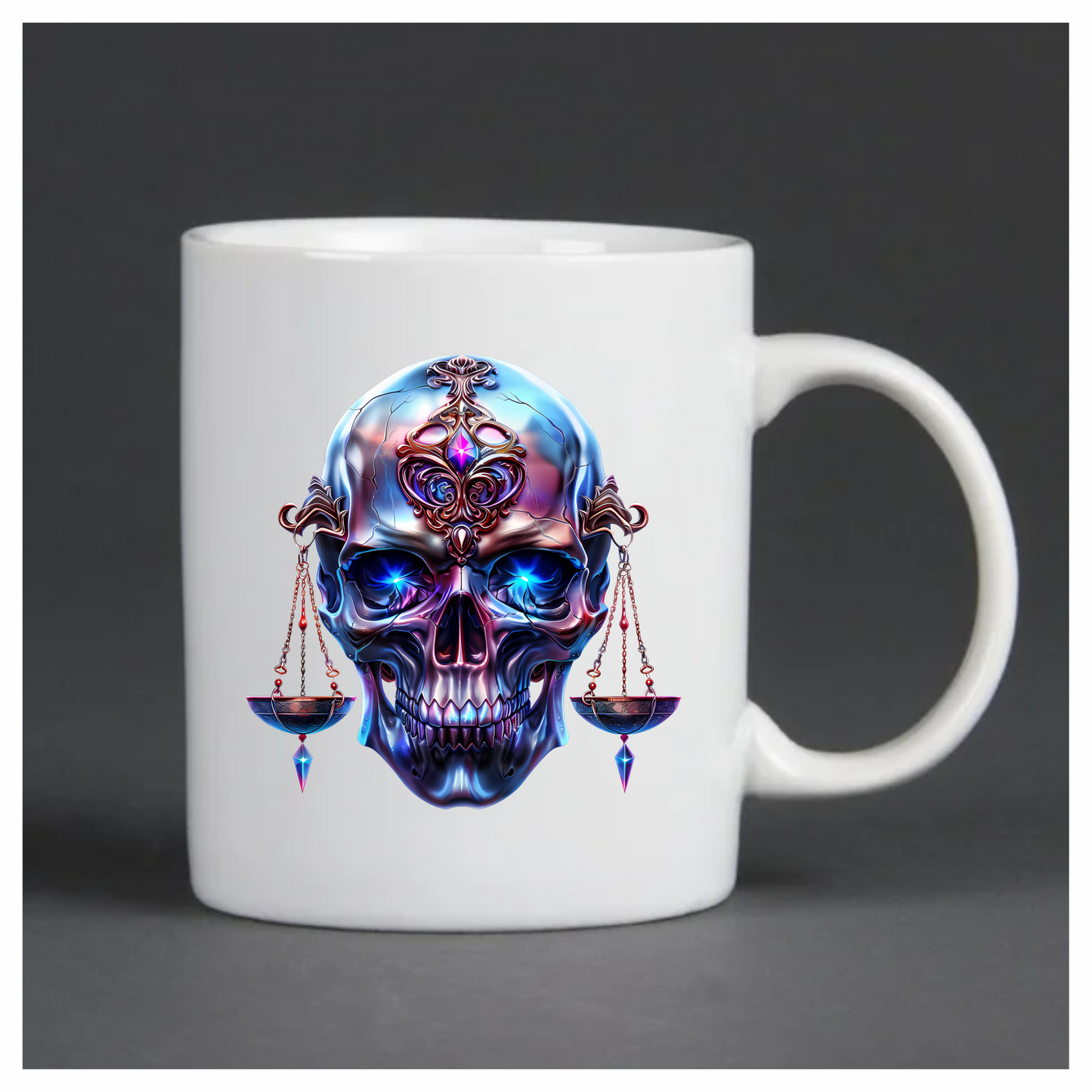 Skull Blue Eyes Balance Scale Vinyl Sticker Decal