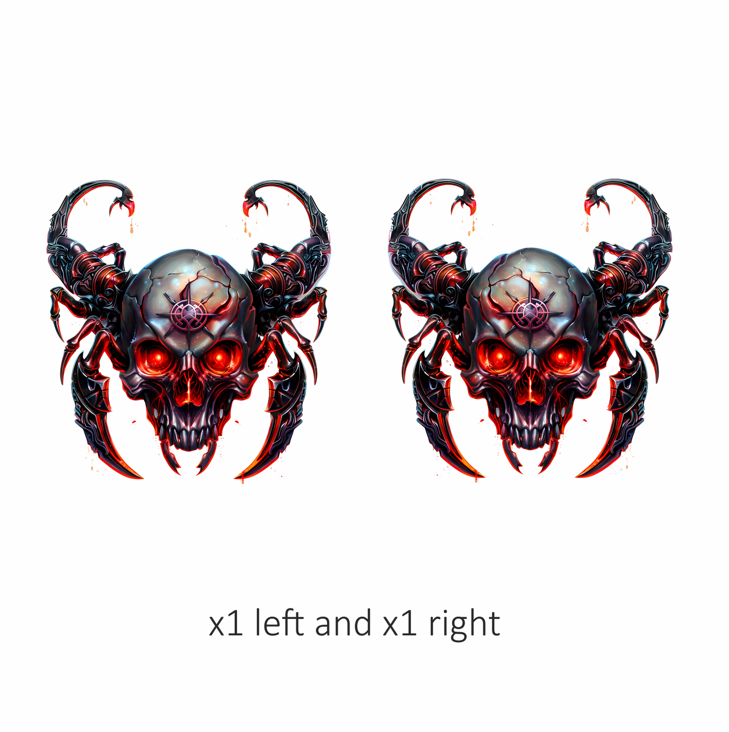 Skull Red Scorpion Metallic Cyborg Horror Vinyl Sticker Decal