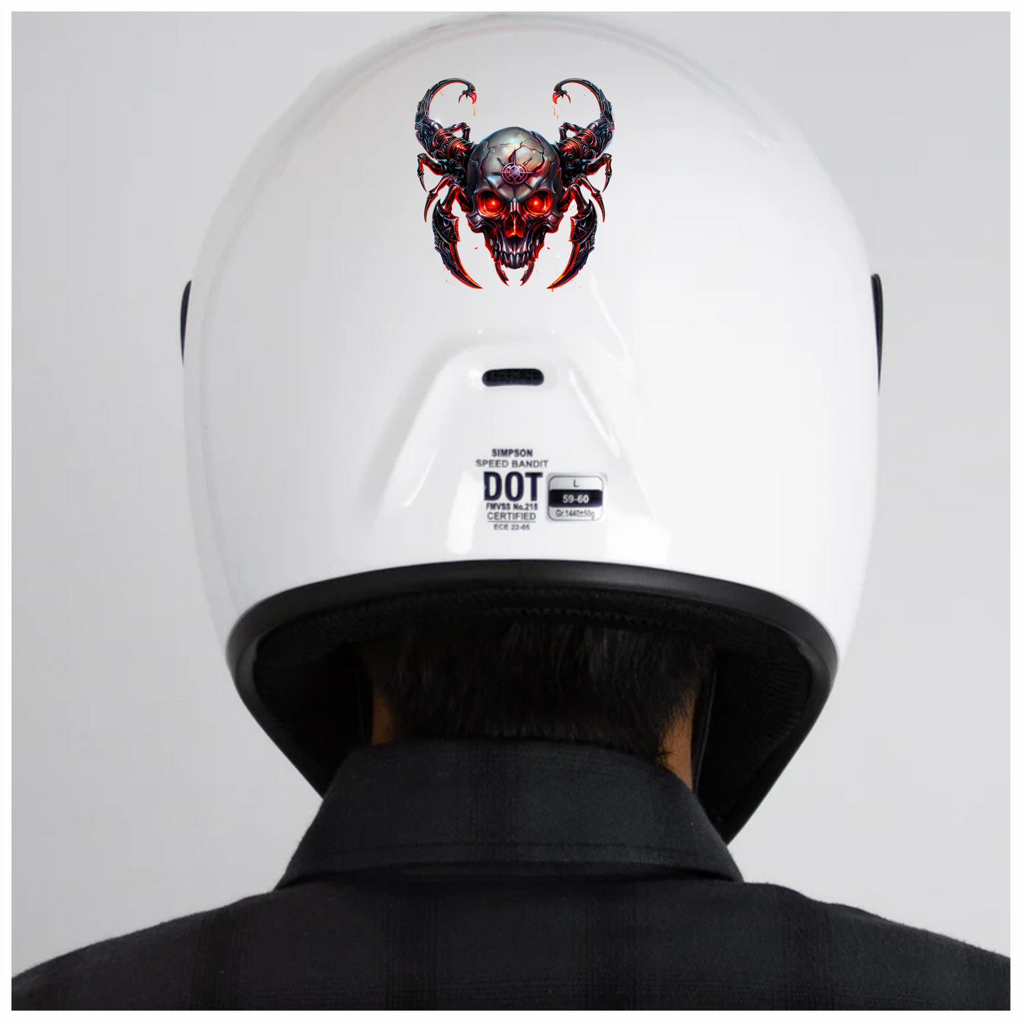 Skull Red Scorpion Metallic Cyborg Horror Vinyl Sticker Decal