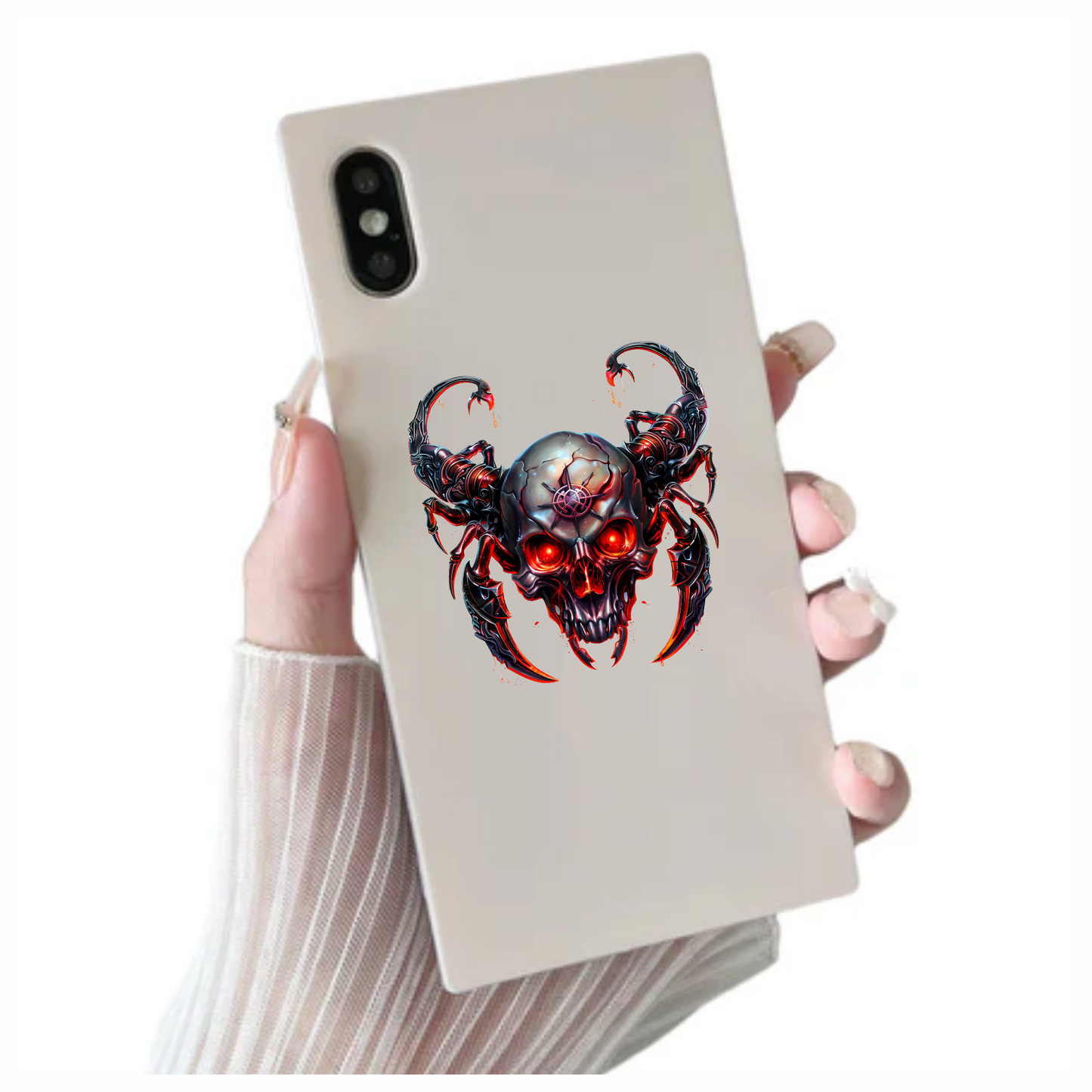 Skull Red Scorpion Metallic Cyborg Horror Vinyl Sticker Decal