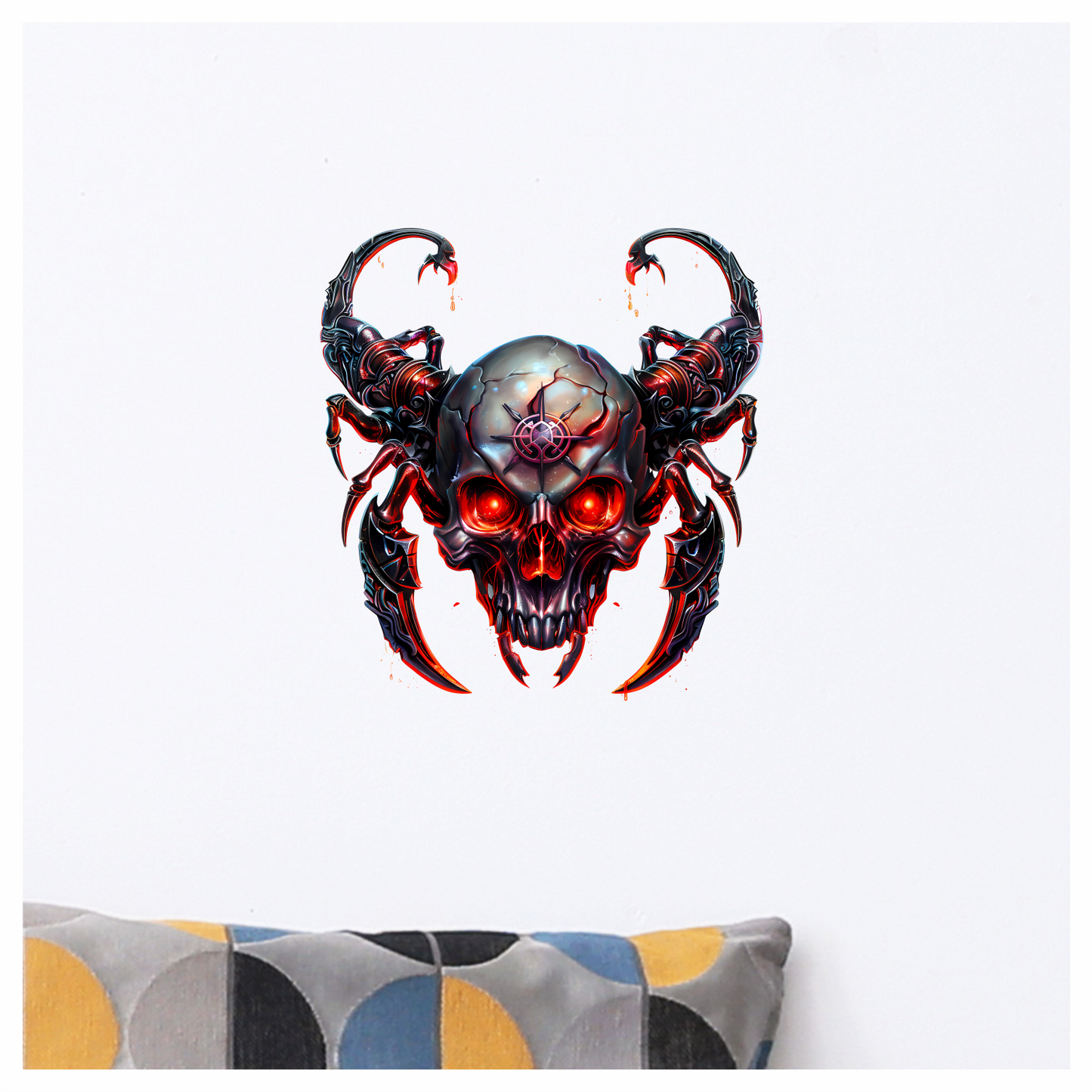 Skull Red Scorpion Metallic Cyborg Horror Vinyl Sticker Decal