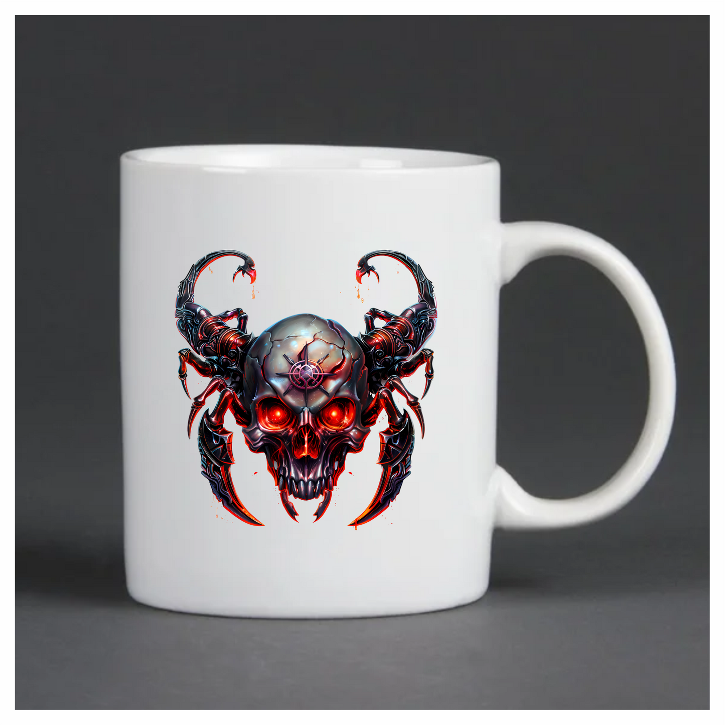 Skull Red Scorpion Metallic Cyborg Horror Vinyl Sticker Decal