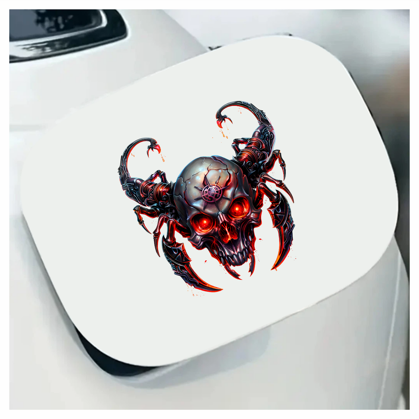 Skull Red Scorpion Metallic Cyborg Horror Vinyl Sticker Decal