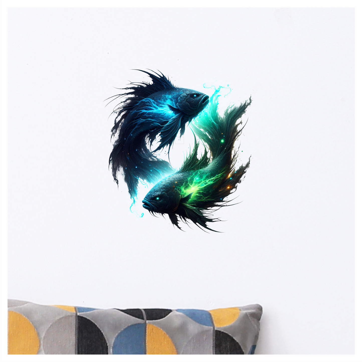 Fish Blue Electric Glow Vinyl Sticker Decal