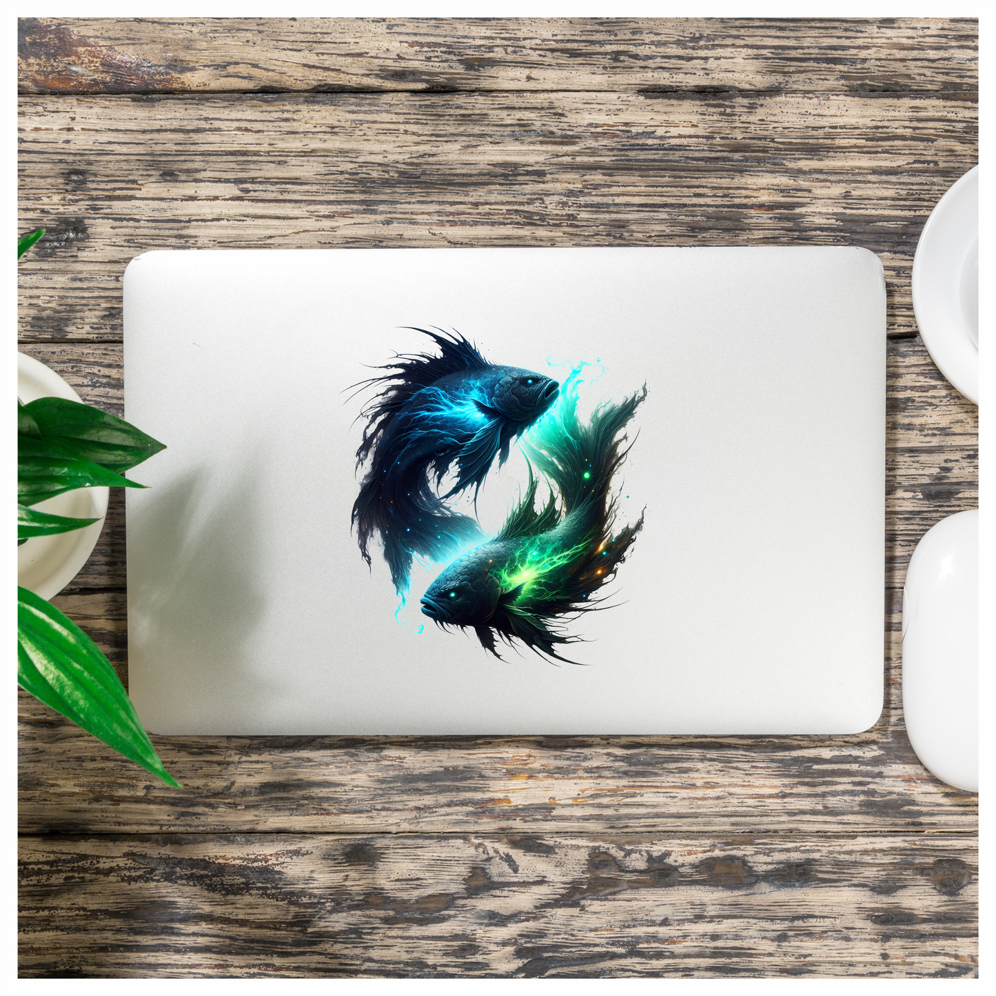 Fish Blue Electric Glow Vinyl Sticker Decal