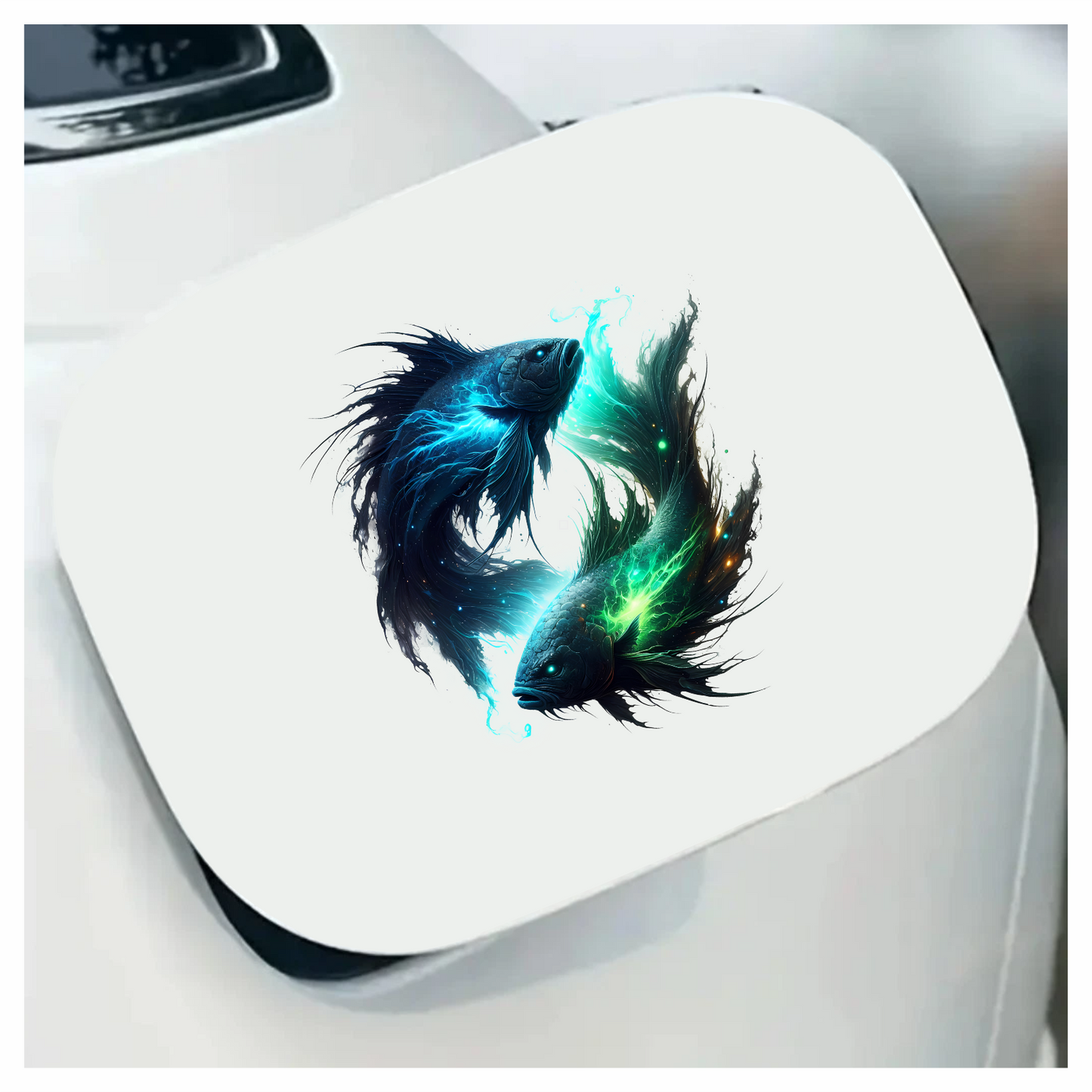 Fish Blue Electric Glow Vinyl Sticker Decal