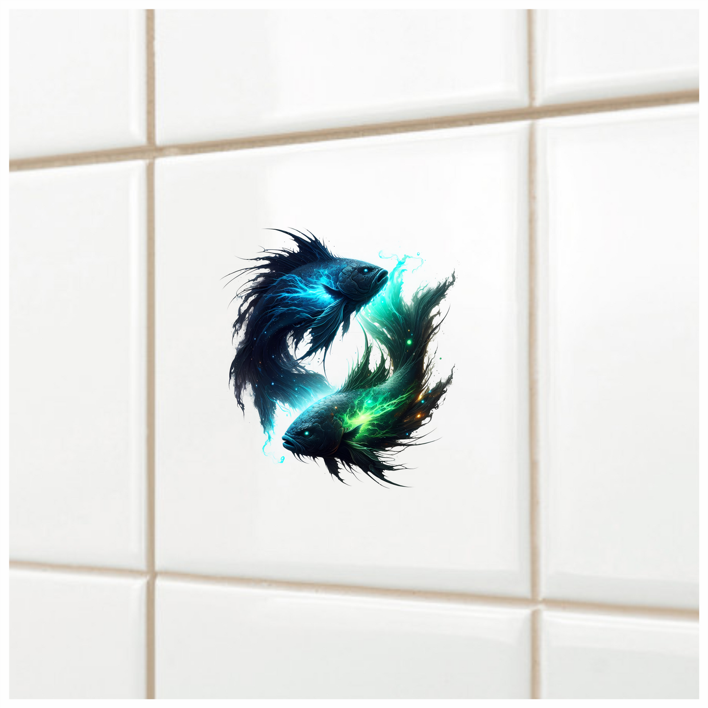 Fish Blue Electric Glow Vinyl Sticker Decal