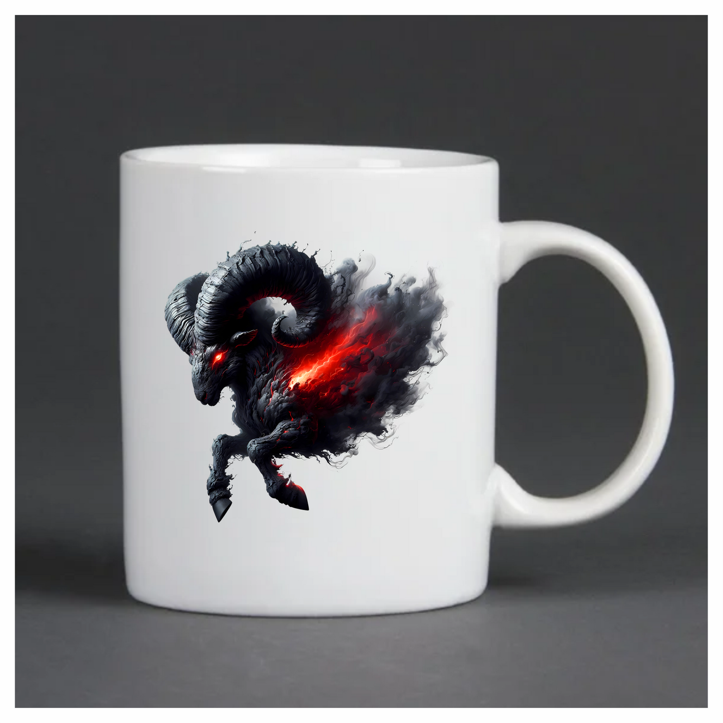 Black Ram Red Smoke Fierce Demon Vinyl Sticker Decal