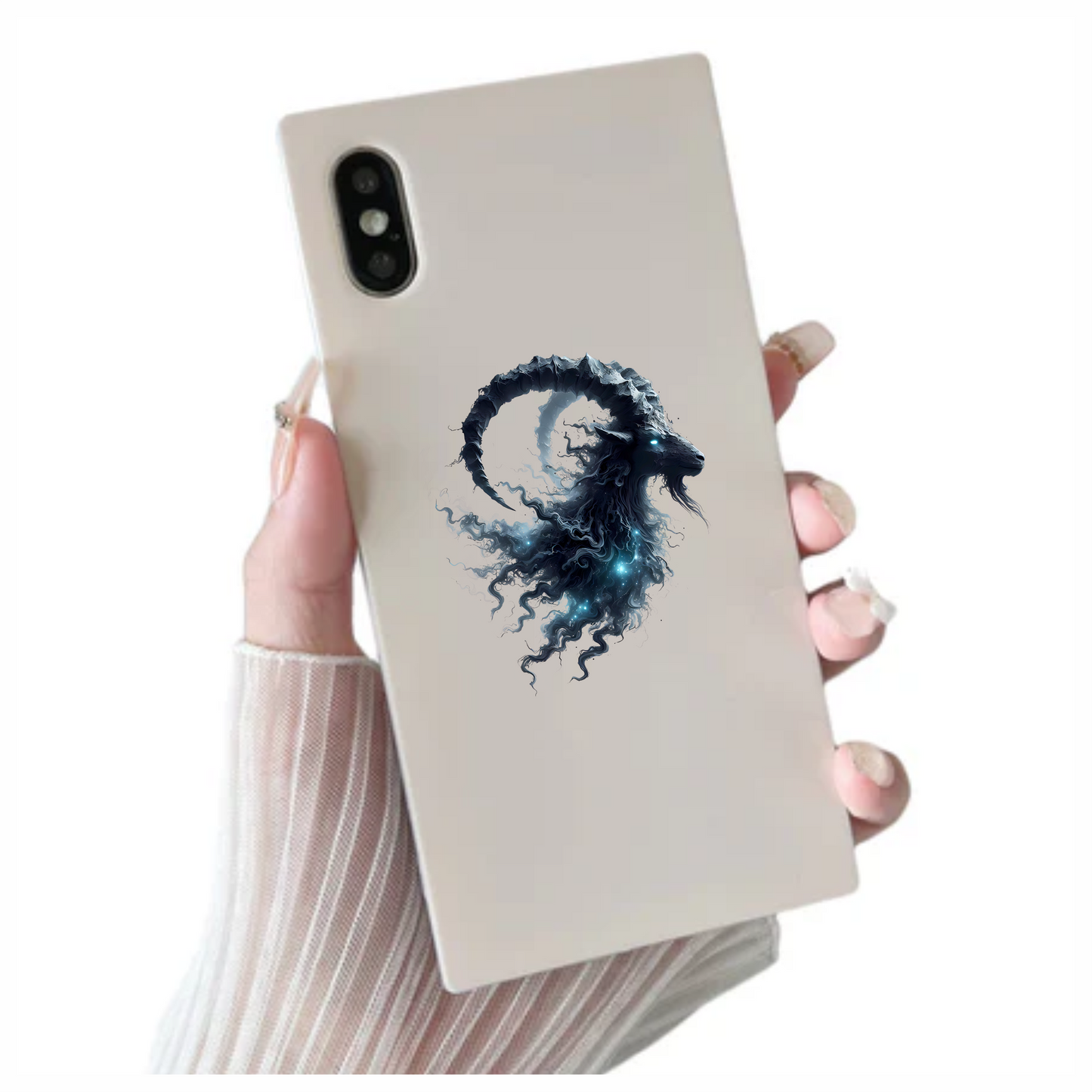 Black Goat Creature Glowing Horns Mystical Vinyl Sticker Decal