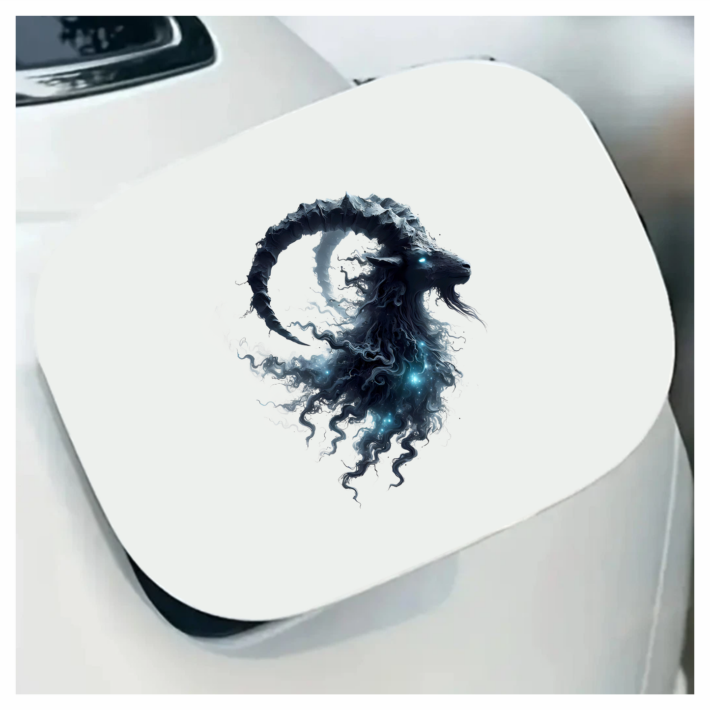 Black Goat Creature Glowing Horns Mystical Vinyl Sticker Decal