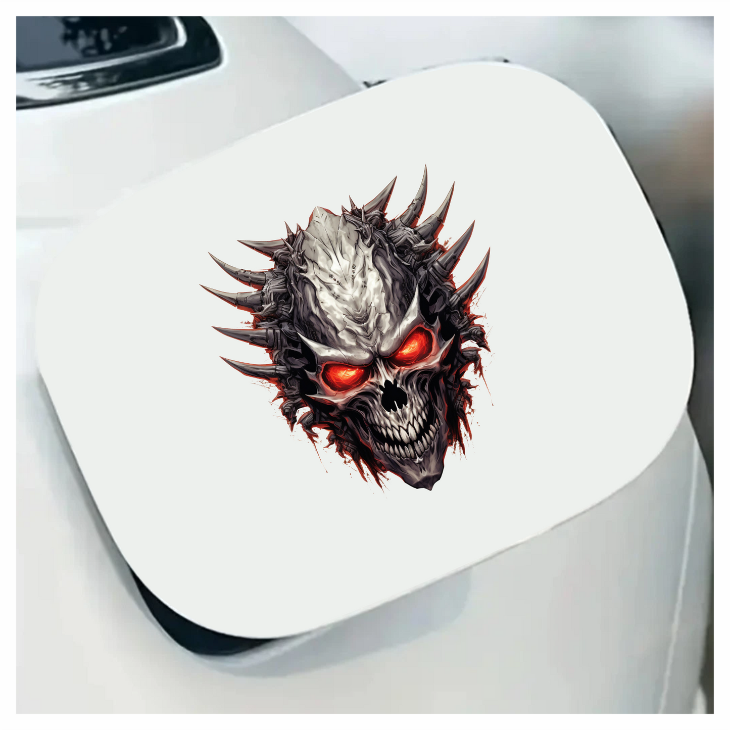 Skull Red Spikes Dark Texture Vinyl Sticker Decal