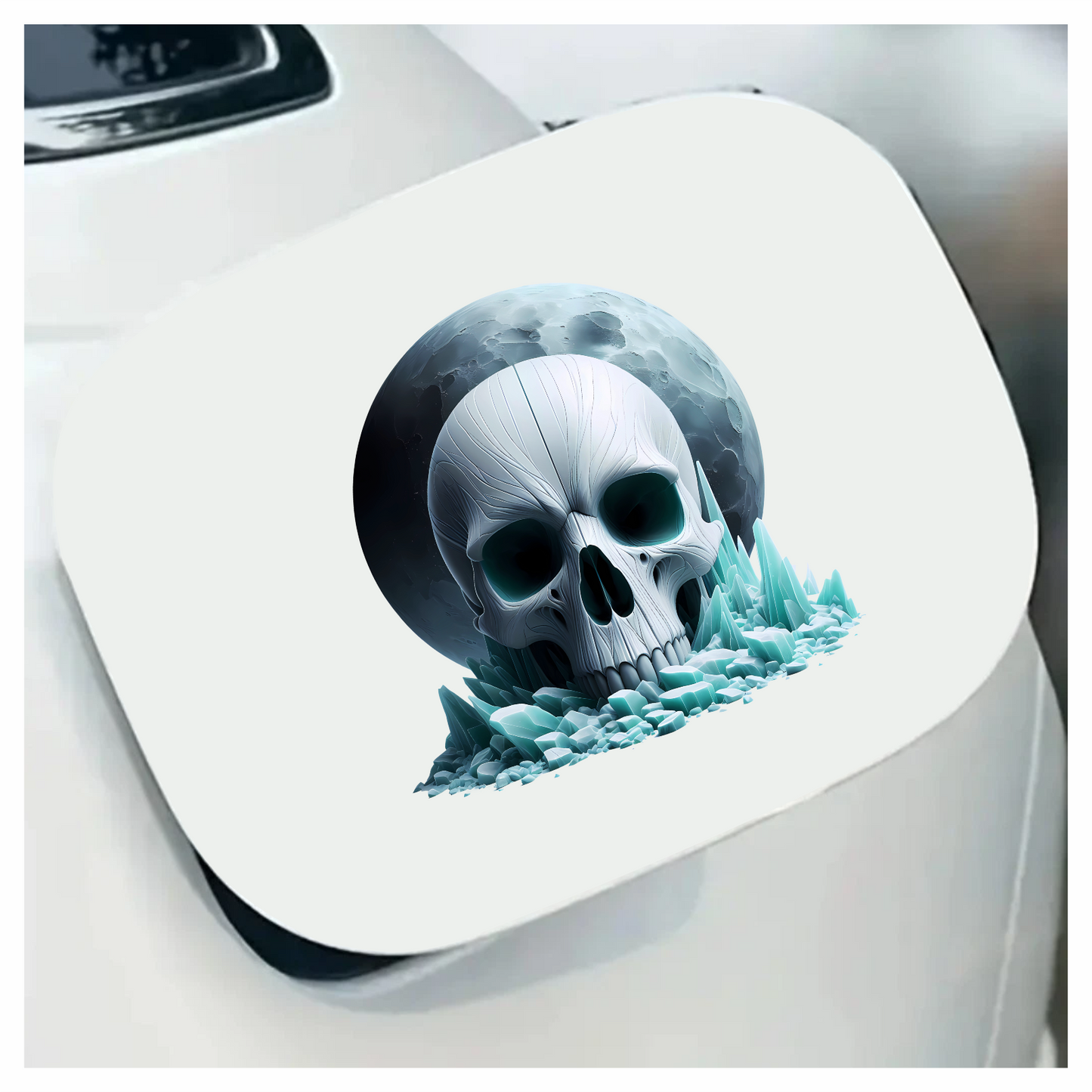 Skull Ice Moon Blue Vinyl Sticker Decal