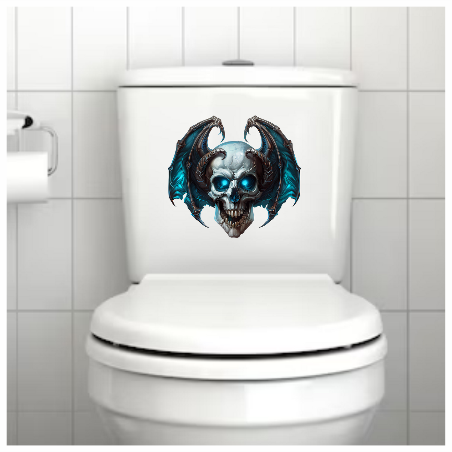 Skull Blue Wings Demon Devil Vinyl Sticker Decal