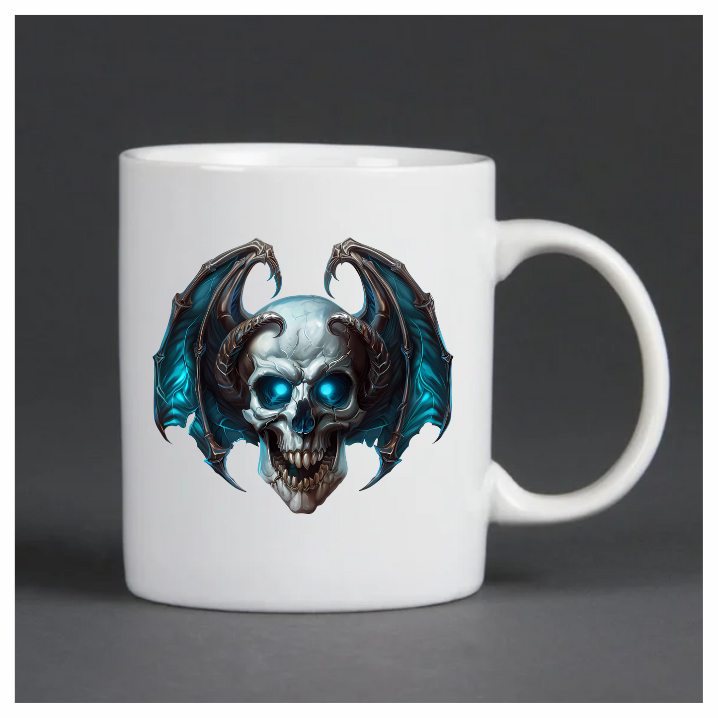 Skull Blue Wings Demon Devil Vinyl Sticker Decal