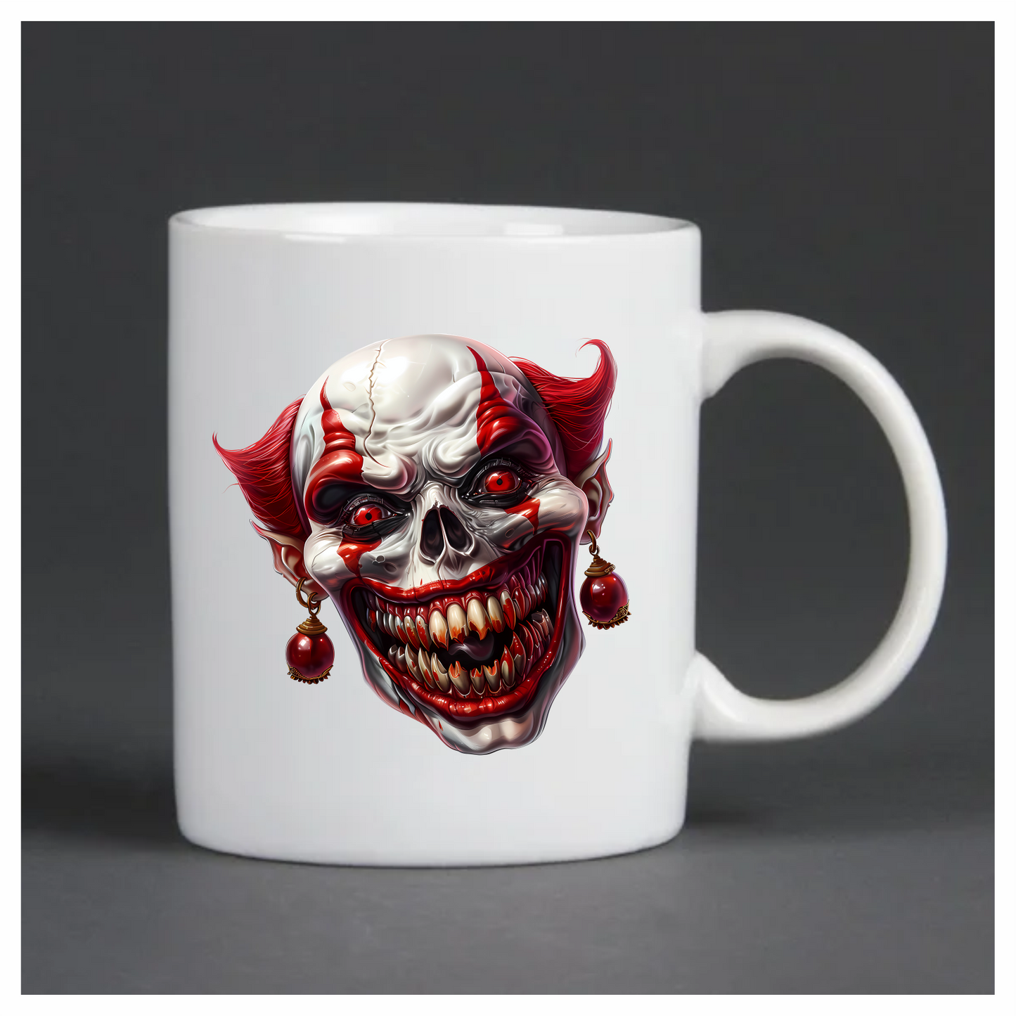 Clown Skull Red Teeth Eyes Vinyl Sticker Decal
