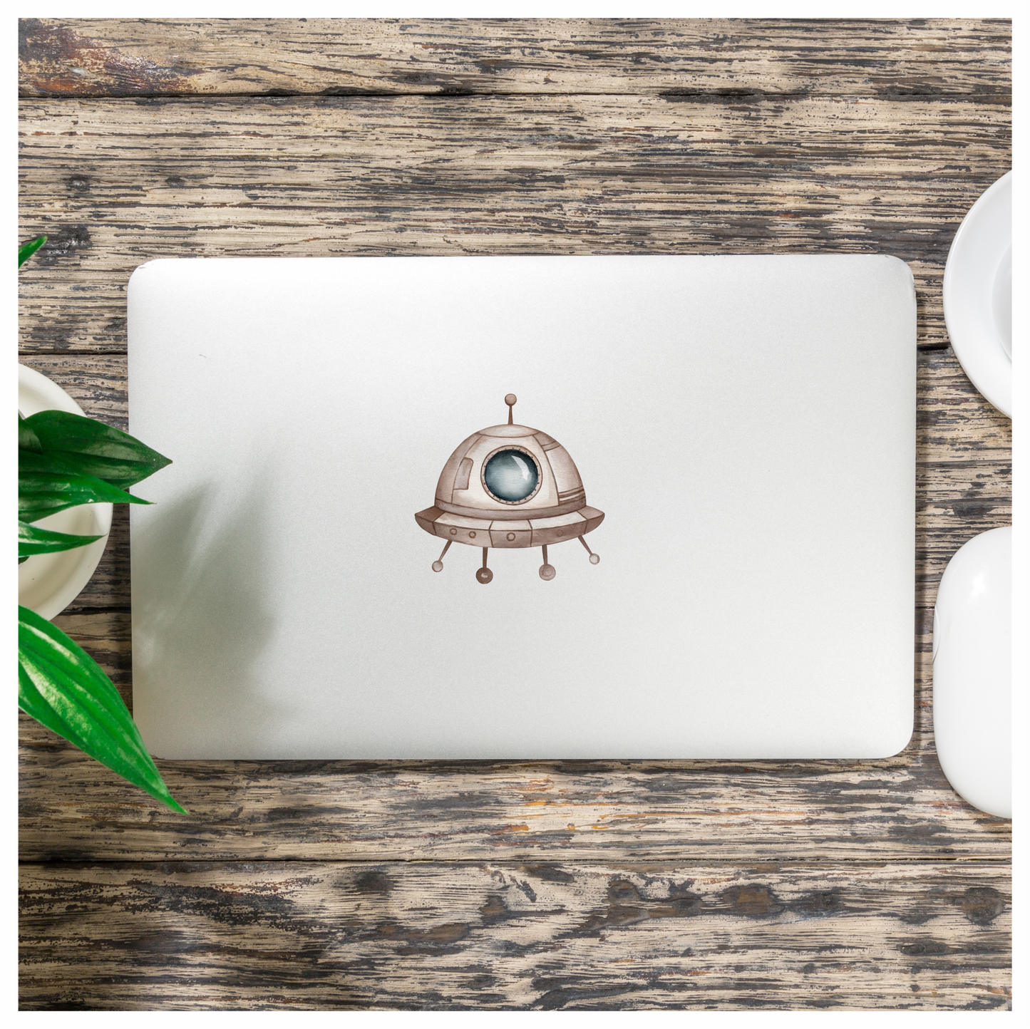 Alien Breed Spaceship Round Window Brown Vinyl Decal Sticker